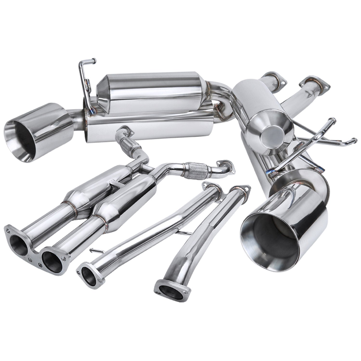 2003-2009 Nissan 350Z Dual Catback Exhaust System Rolled Tip