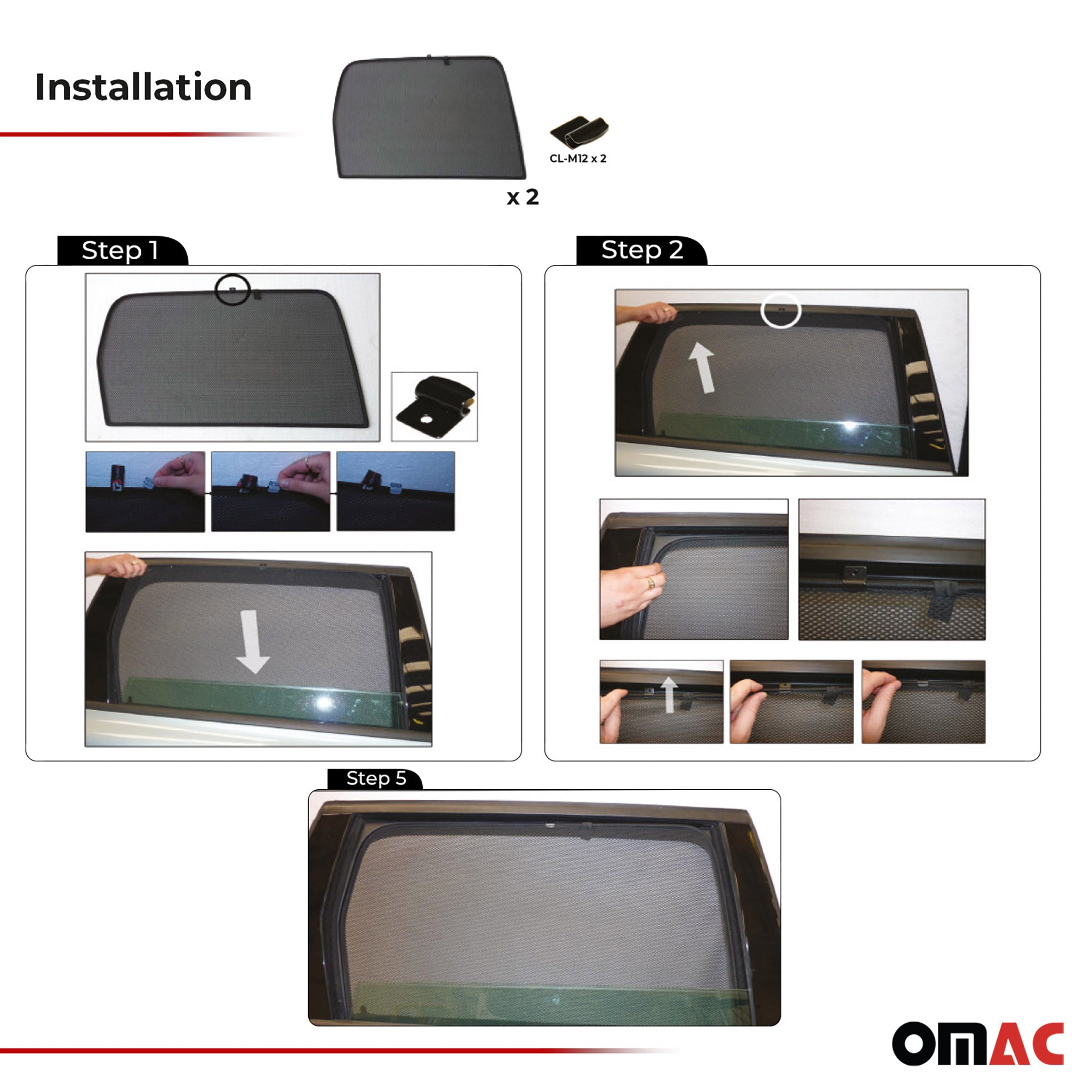 2008-2016	Volvo	XC70 Side Rear Window Curtain Mesh Black 2Pcs