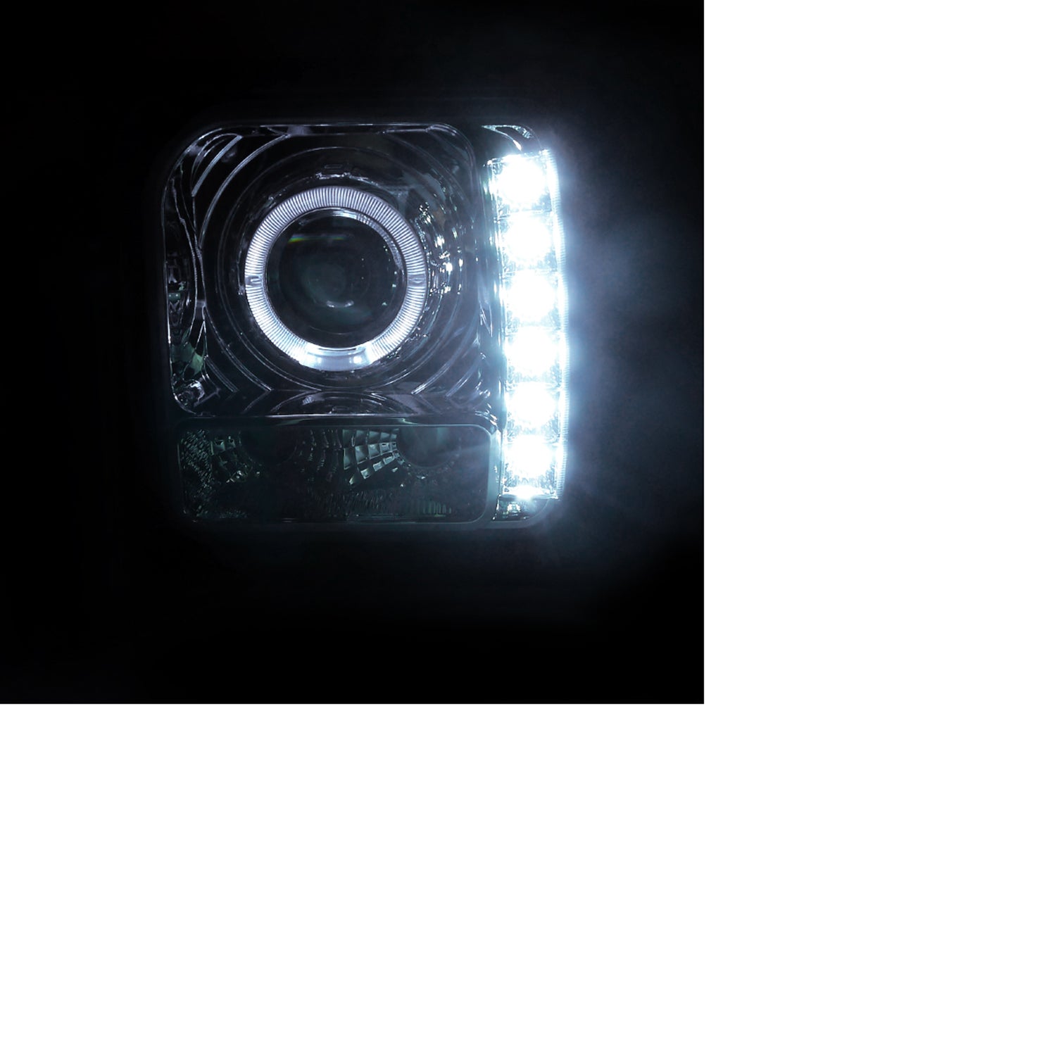 1997-2001 Jeep Cherokee Halo Projector Headlights SMD LED Light Strip Chrome