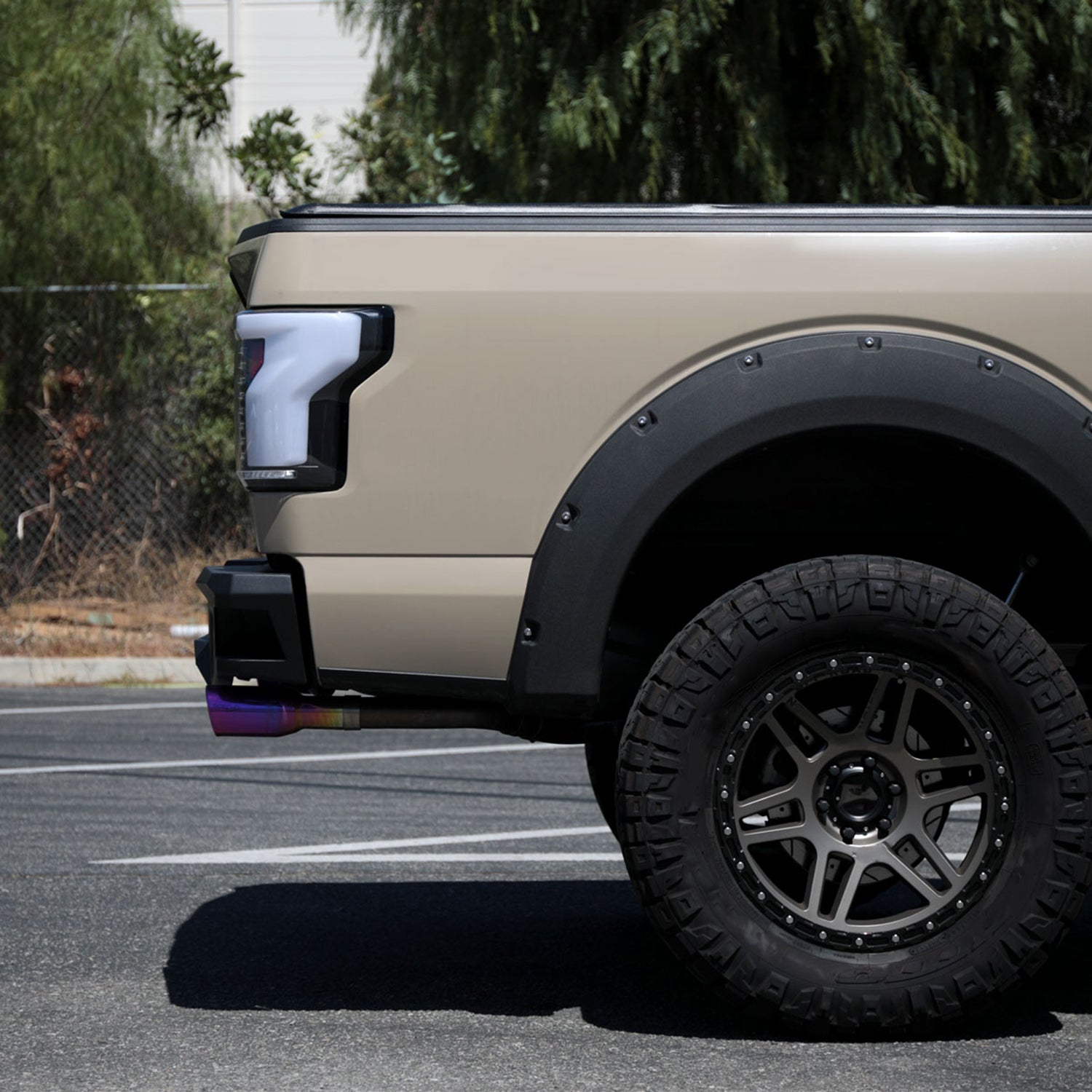 2018-2020 Ford F-150 Turn Signal Animated White LED Bar Tail Lights Matt Black