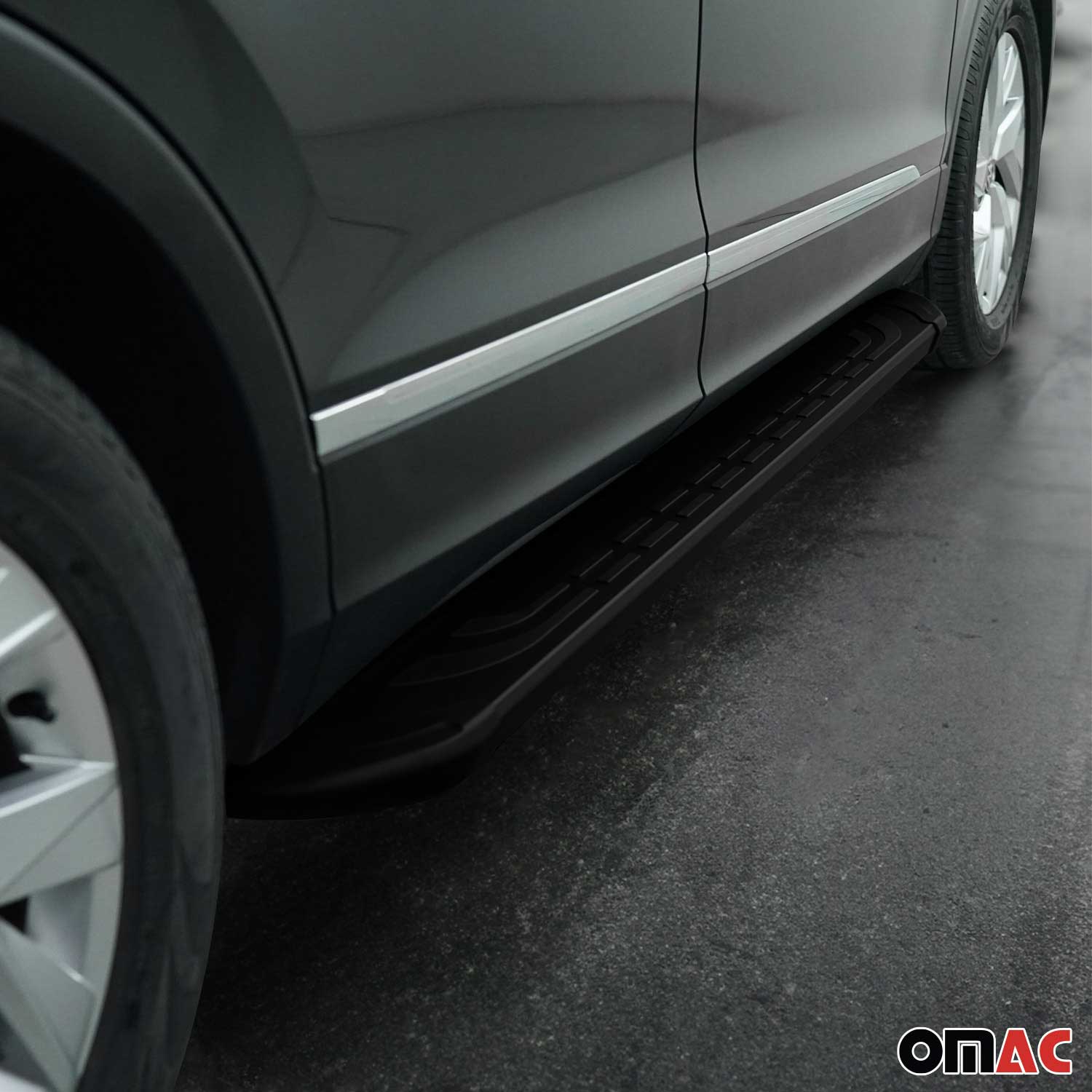 Running Boards Side Step Nerf Bars for Volkswagen Tiguan 2018-24 Aluminium Black
