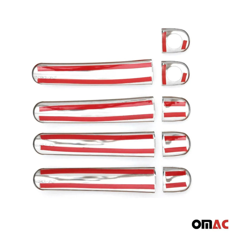 Car Door Handle Cover Protector for VW Jetta A6 2011-2014 Steel Chrome 9 Pcs - OMAC USA