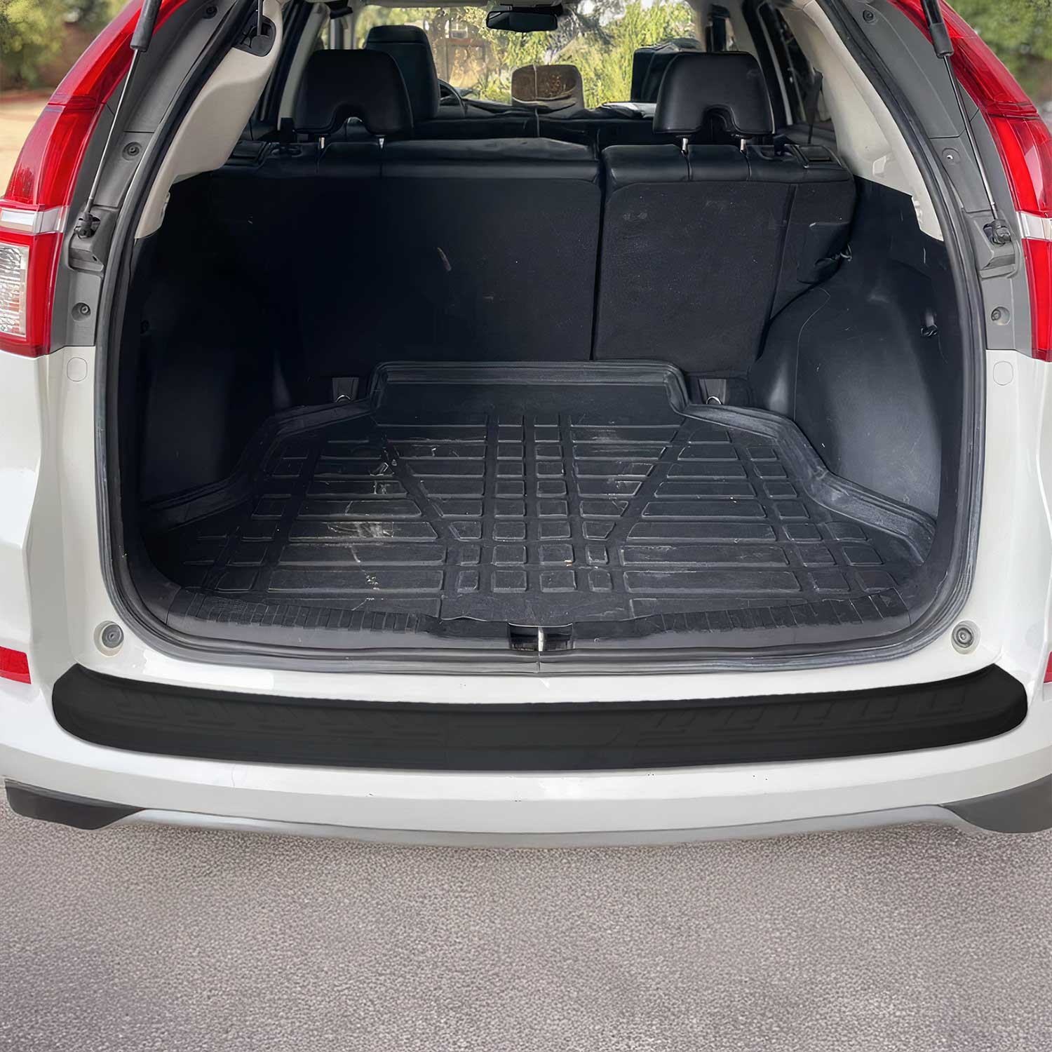 2012-2016 Honda CR-V Rear Bumper Sill Cover Protector Guard ABS Black 1Pc