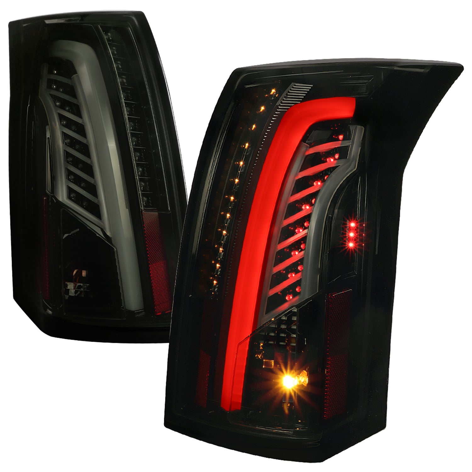 2003-2007 Cadillac CTS LED Tail Lights Glossy Black Housing/Smoke Lens