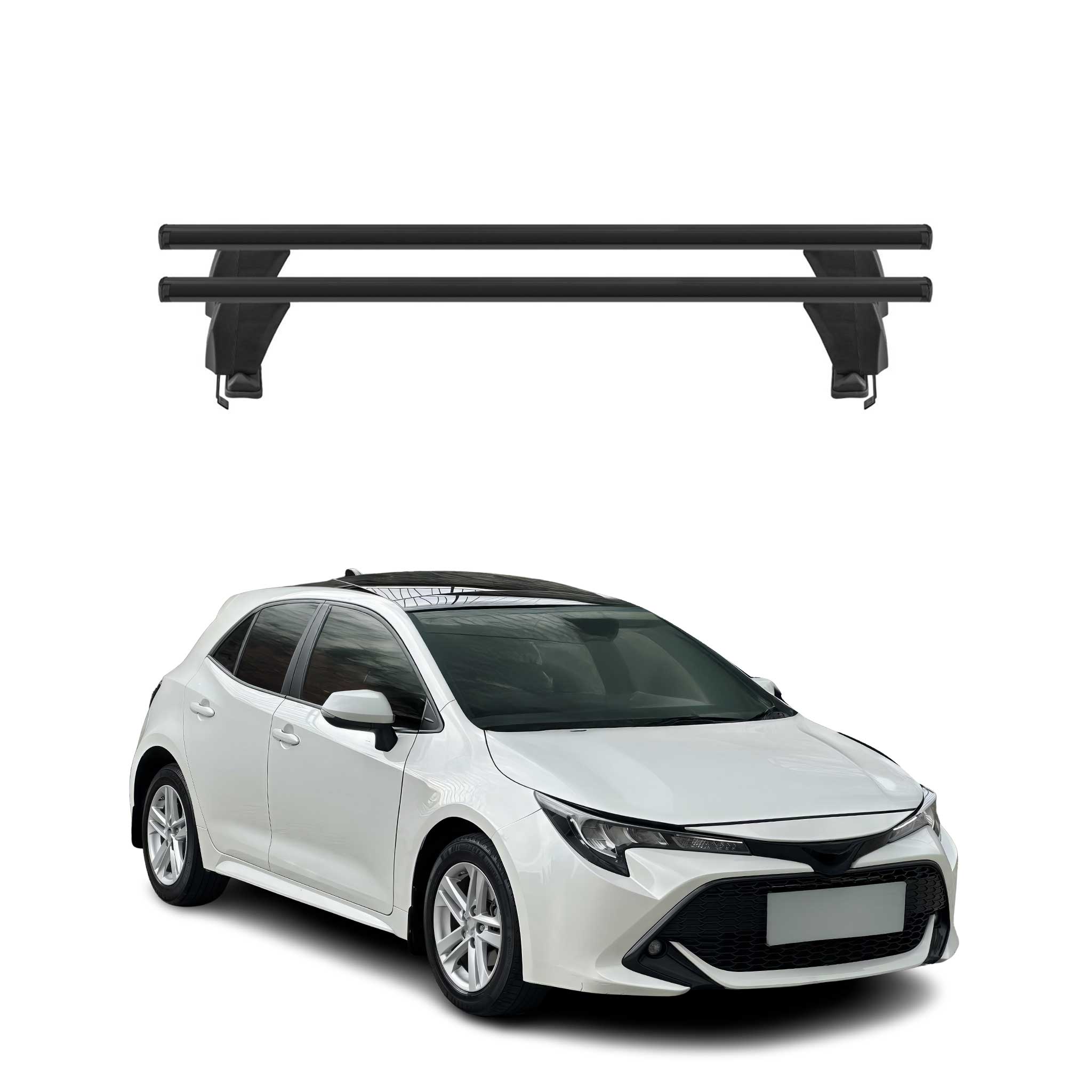 2019-2025 Toyota Corolla Hatchback Roof Rack Cross Bars Black