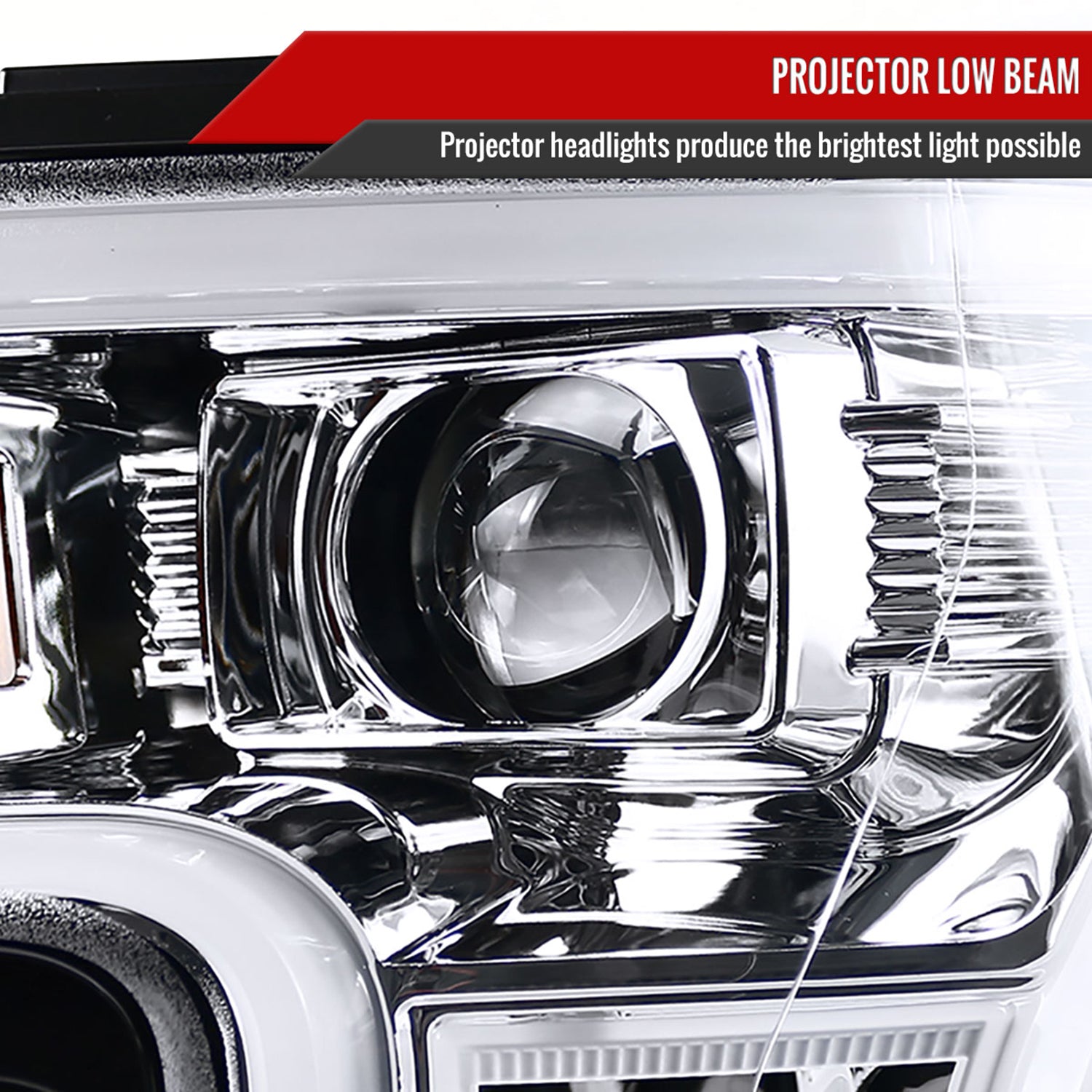 2015-2017 Ford F-150 LED Bar Projector Headlights Chrome Housing/Clear Lens