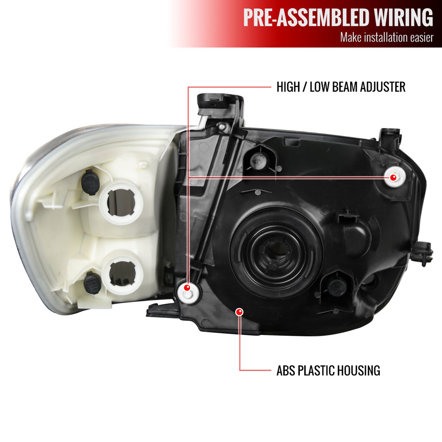 2005-2006 Toyota Tundra / SR5 Limited Sequoia Headlights Corner Signal Black