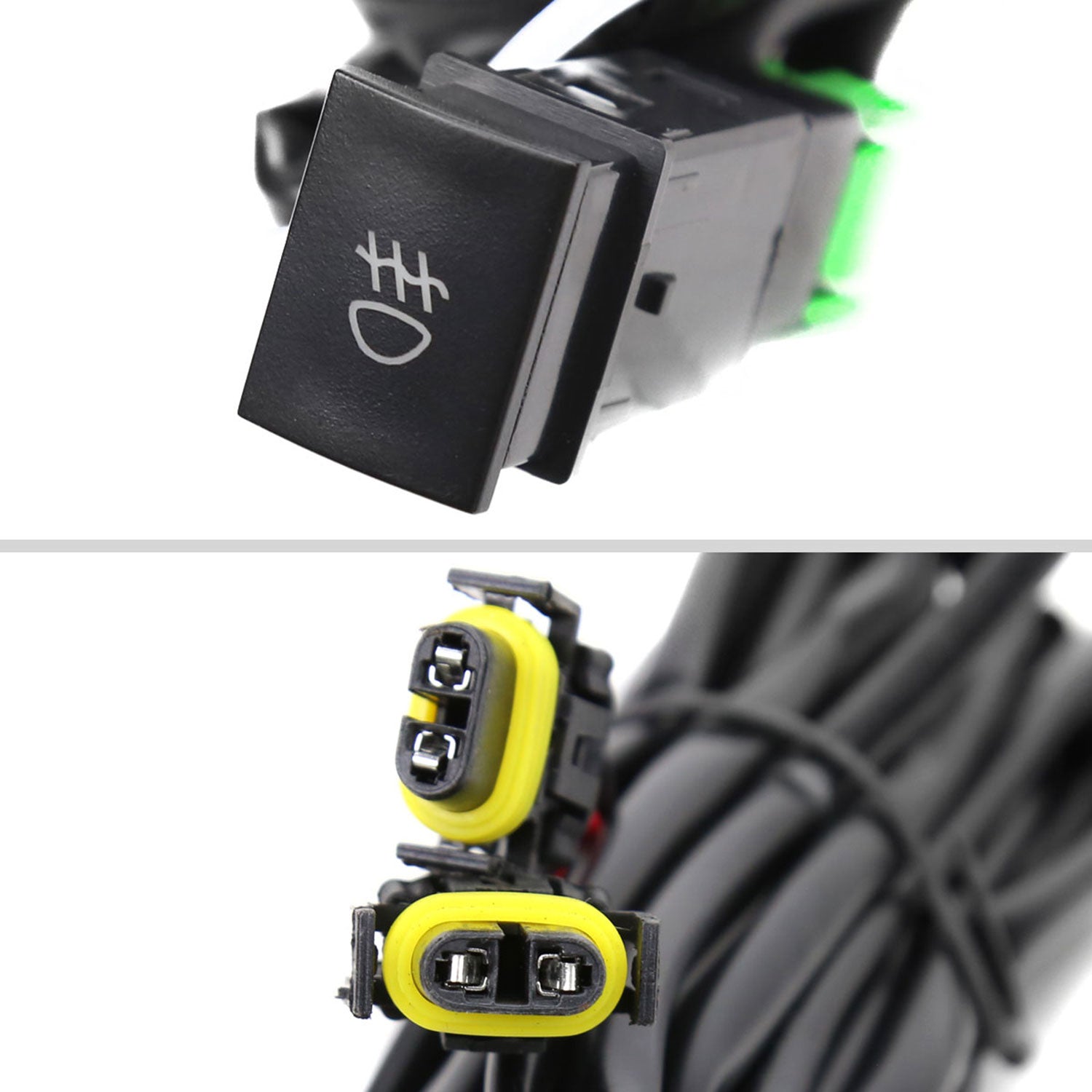 2021-2022 Nissan Kicks LED Fog Lights Kit Glossy Black Housing/Clear Lens