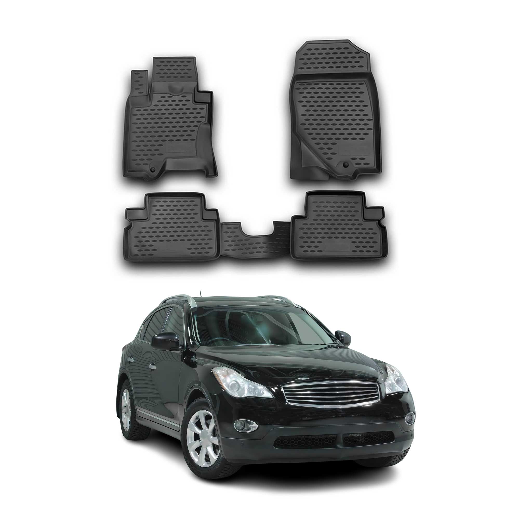 2008-2013 Infiniti EX35 EX37 Floor Mats Liners Full Set All Weather Black