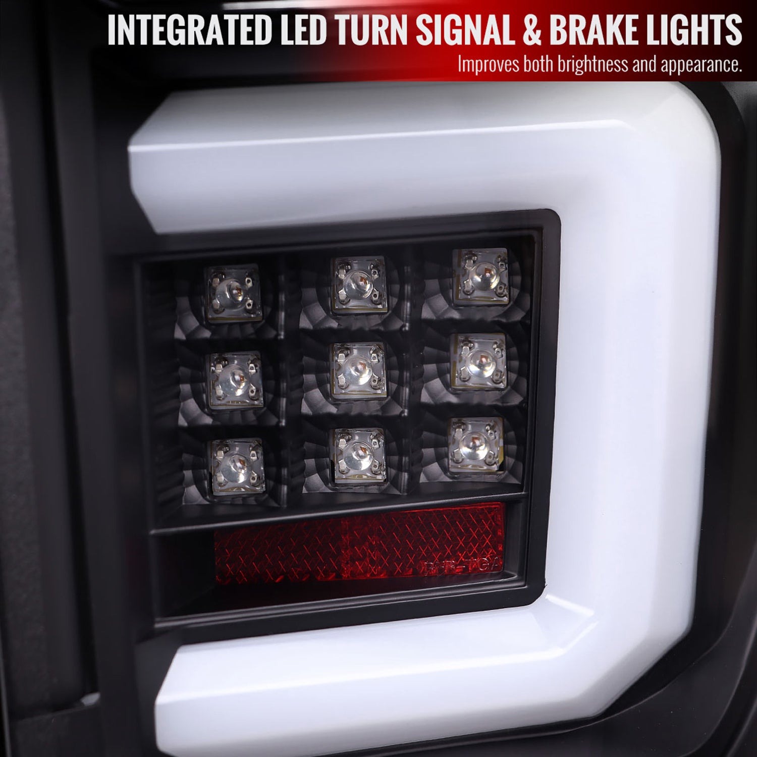 2009-2014 Ford F-150 LED Tail Lights with LED Bar Matte Black/Clear Lens