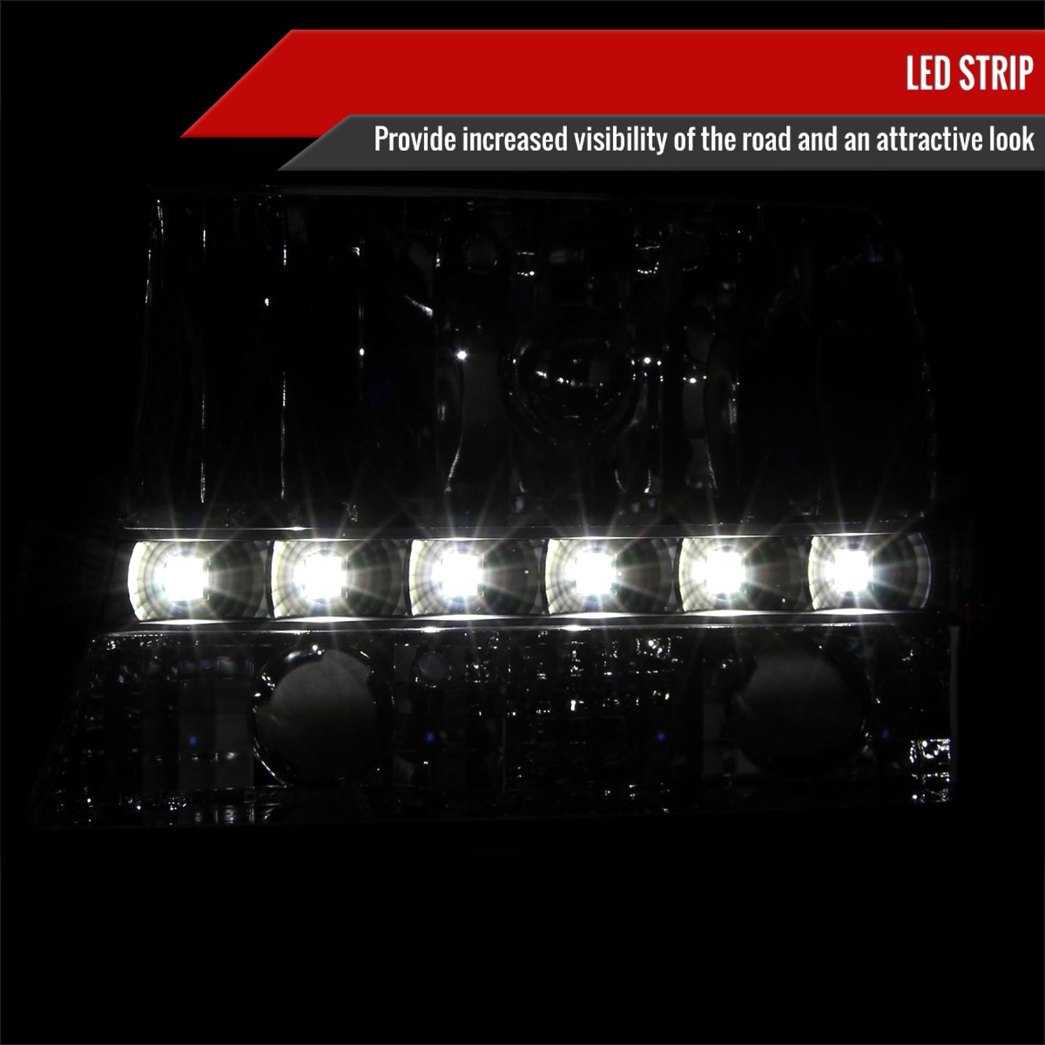 1997-2004 Dodge Dakota/ 1998-2003 Durango LED Factory Crystal Headlights Black