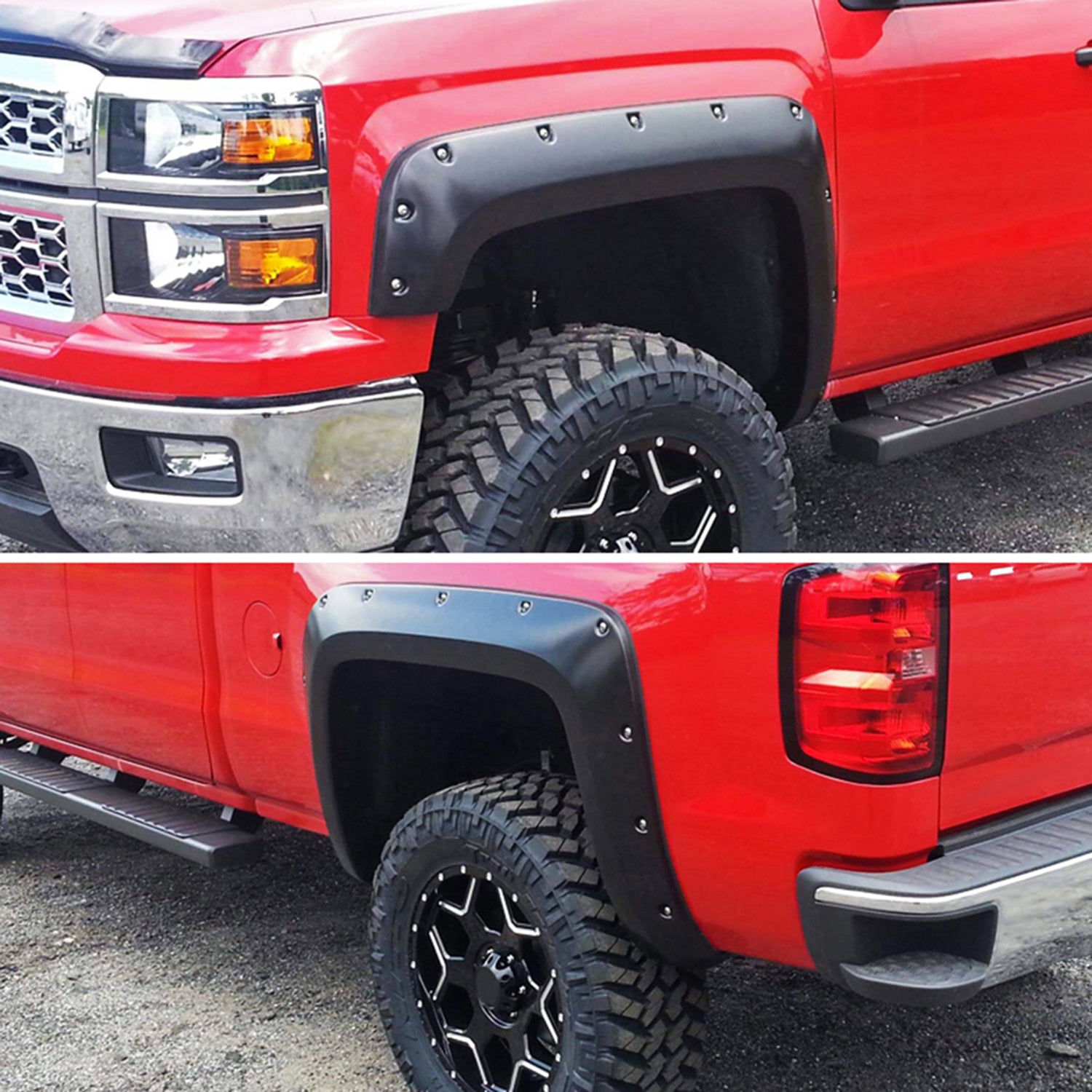2014-2018 Chevy Silverado 2500HD/3500HD Fleetside Smooth Rivet Fender Flares