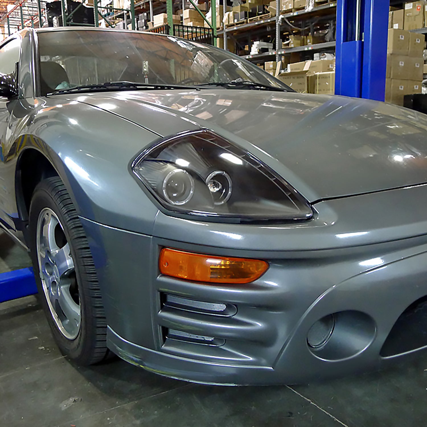 2000-2005 Mitsubishi Eclipse Dual Halo Projector Headlights LED Light Black