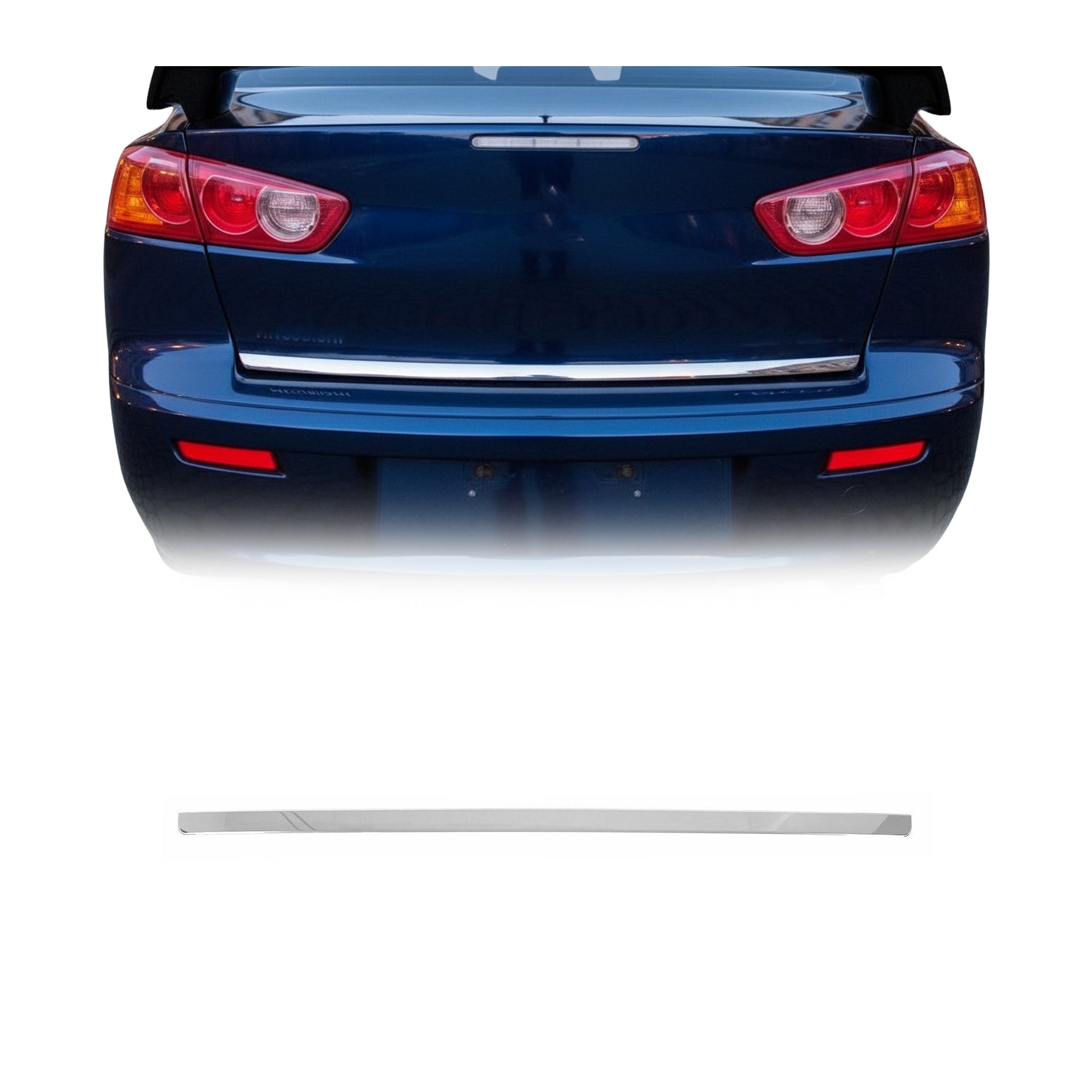 2008-2017 Mitsubishi Lancer Rear Trunk Molding Trim Stainless Steel Silver
