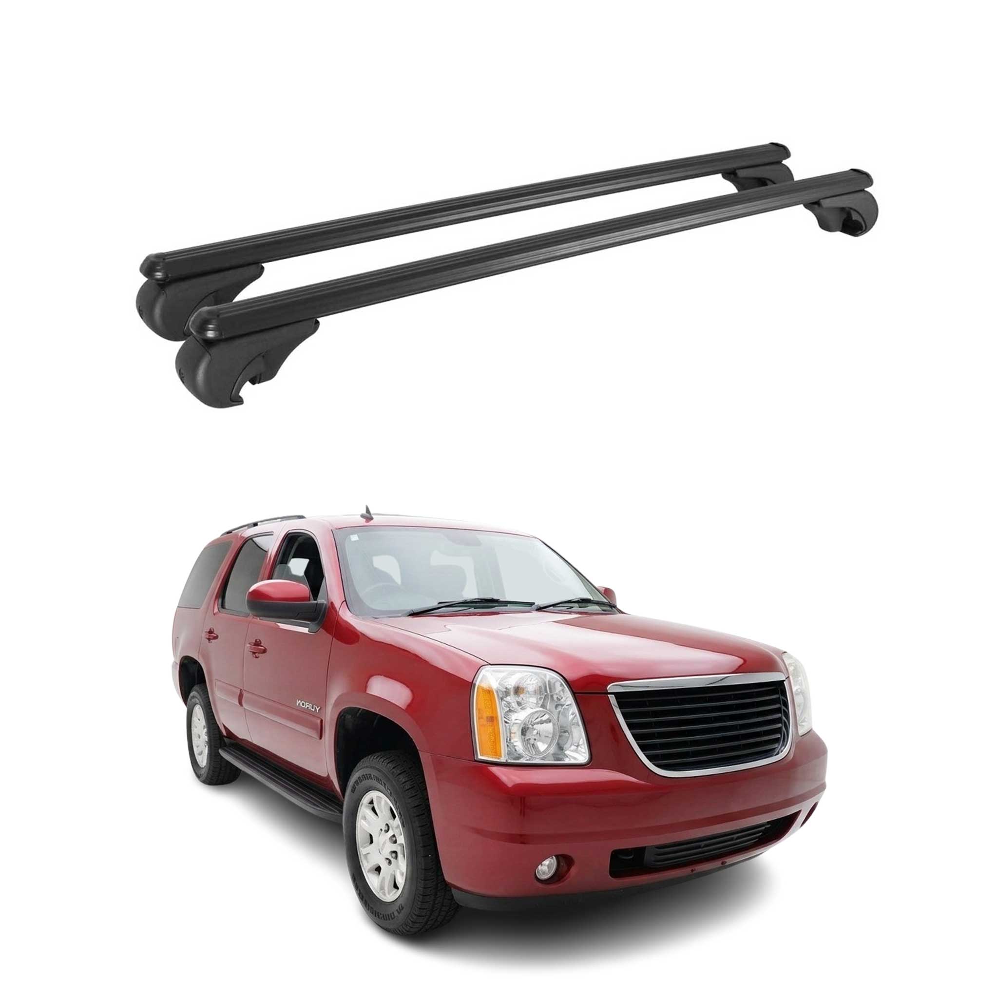 Roof Racks Cross Bars for GMC Yukon / Yukon Denali / Yukon XL 2007-14 TÜV Black