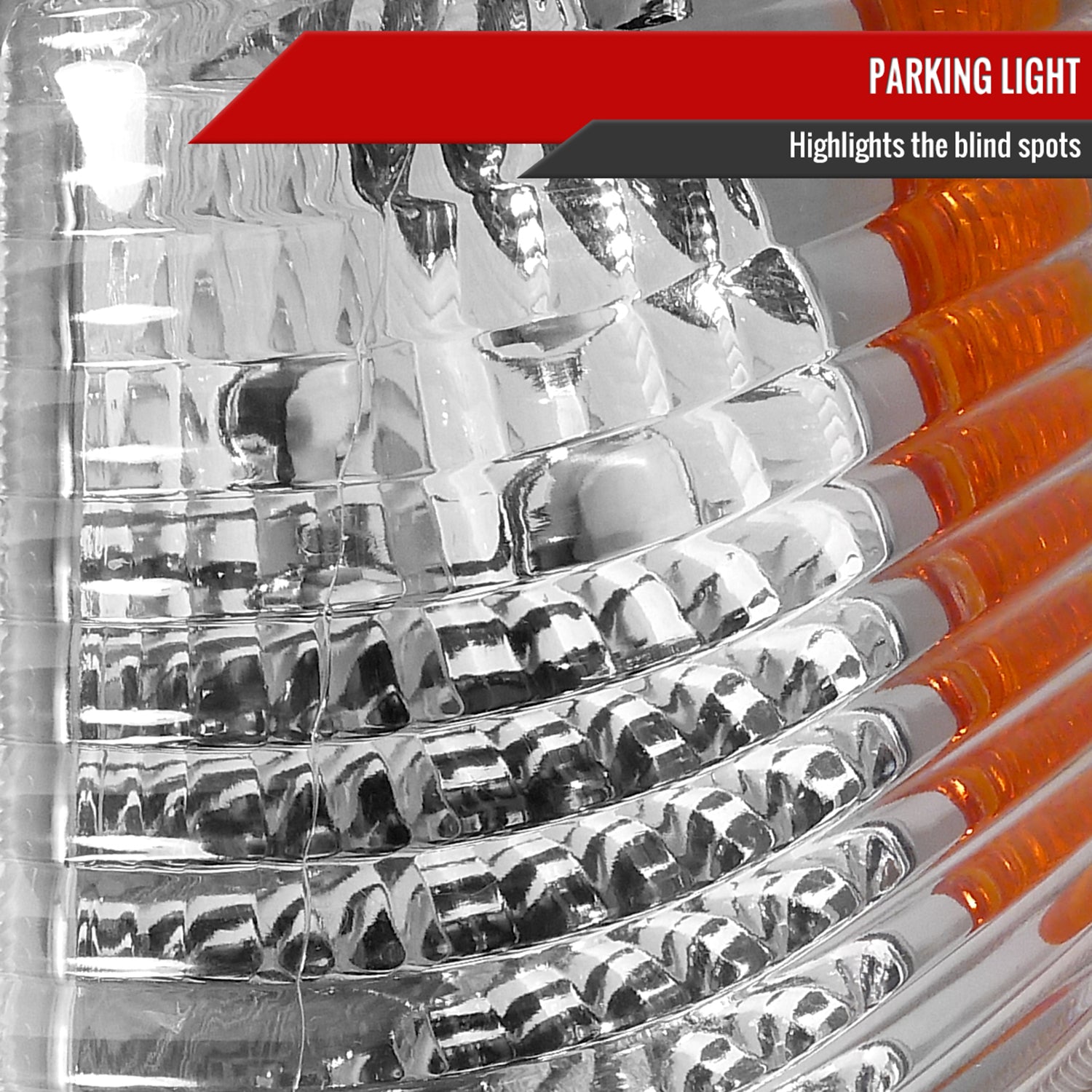 1993-1998 Jeep Grand Cherokee Corner Lights w/ Amber Reflectors Chrome/Clear