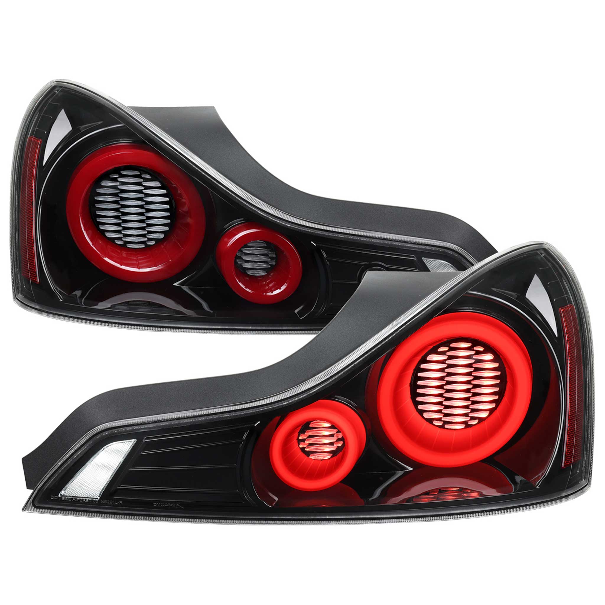 For Infiniti G37 2008-13 / Q60 Coupe 2014-15 LED Tail Lights Sequential Turn Signal Black Housing Clear Lens Switchback