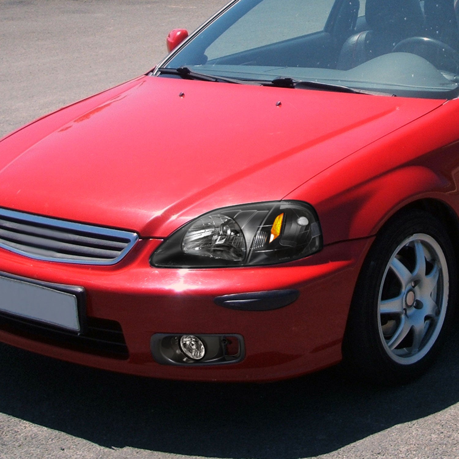 1999-2000 Honda Civic H3 Fog Lights Kit Chrome Housing/Clear Lens