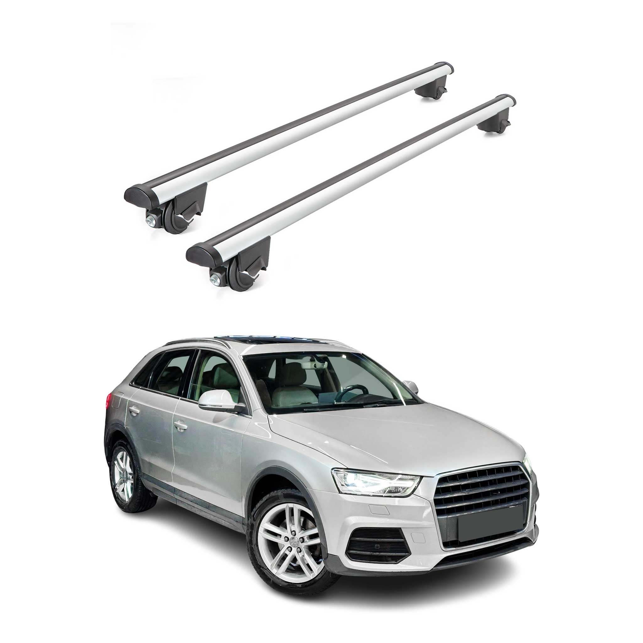 2013-2018 Audi Q3 / Q3 Quattro Roof Rack Cross Bars Silver