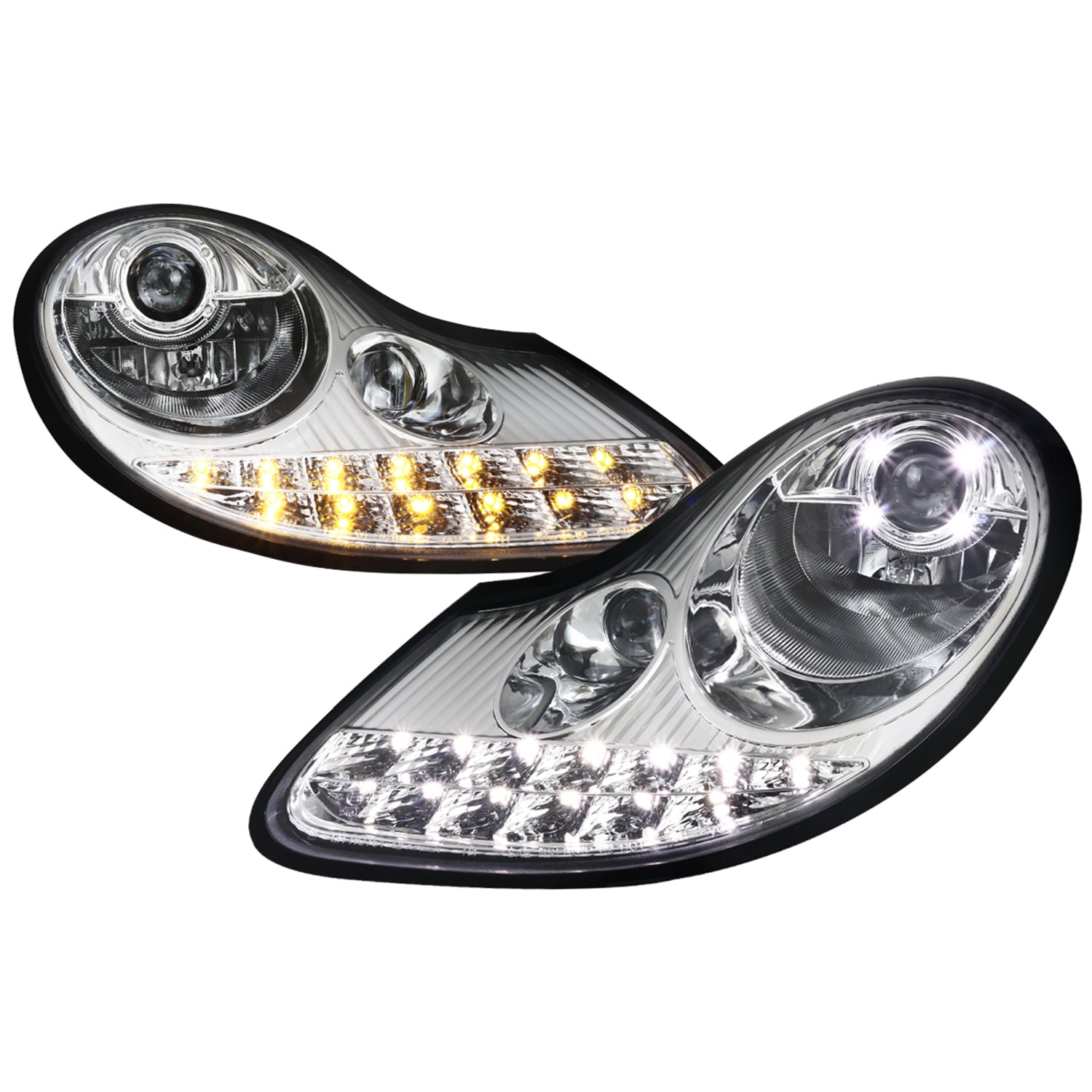 1997-2004 Porsche Boxster 986/911 996 LED Light Headlights LED Signal Chrome