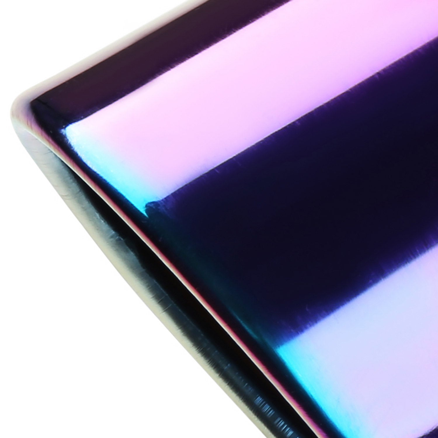 Universal 2.5" Inlet/3.875" Outlet Rainbow Steel Burnt Purple Exhaust Tips 2Pcs