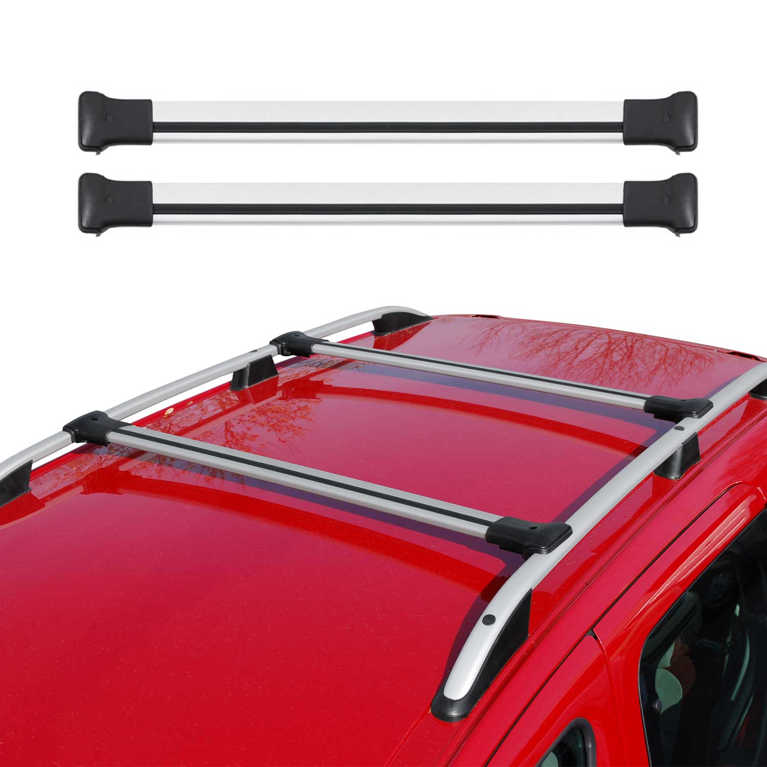 2003-2015 VW T5 Transporter Roof Rack Cross Bars Silver