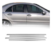 2001-2009 Mercedes C Class W203 Window Molding Trim Streamer S. Steel 4x