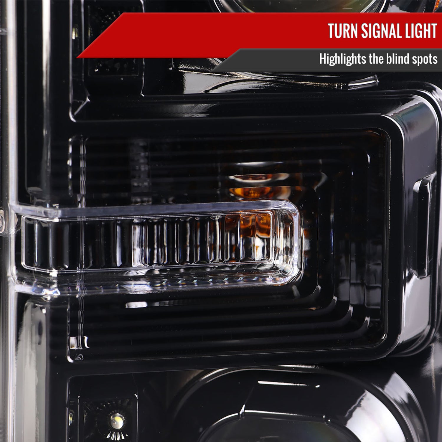 2017-2019 Ford F-250 F-350 F-450 F-550 LED CBar Projector Headlights Jet Black