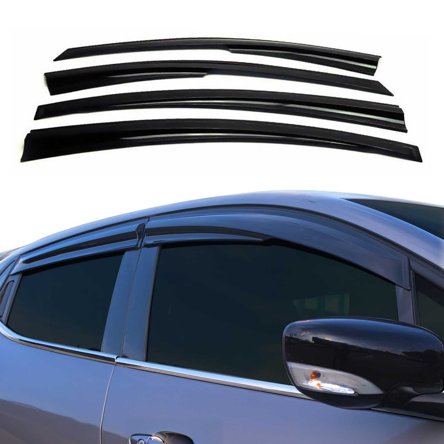 2004-2009 Mercedes E Class W211 Sedan Window Visor Vent Rain Deflector 4Pcs Smoke
