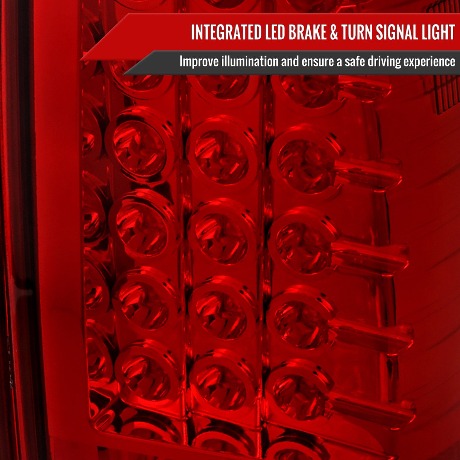 2004-2015 Nissan Titan LED Tail Lights Chrome Housing/Red Clear Lens