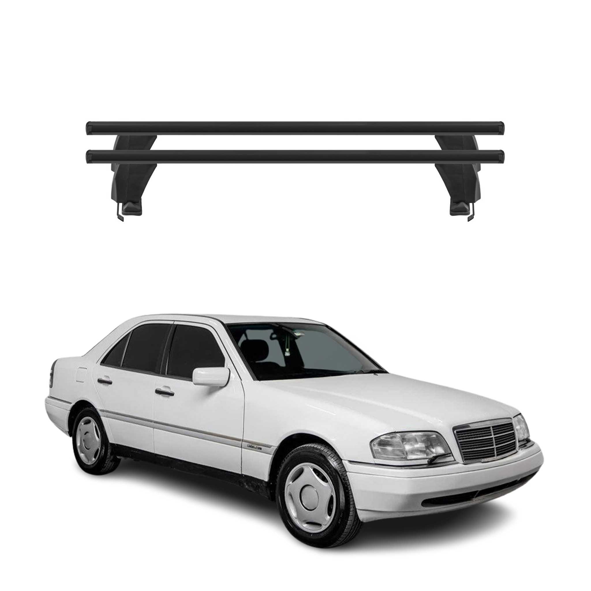 1995-2000 Mercedes C Class W202 Roof Rack Cross Bars Black