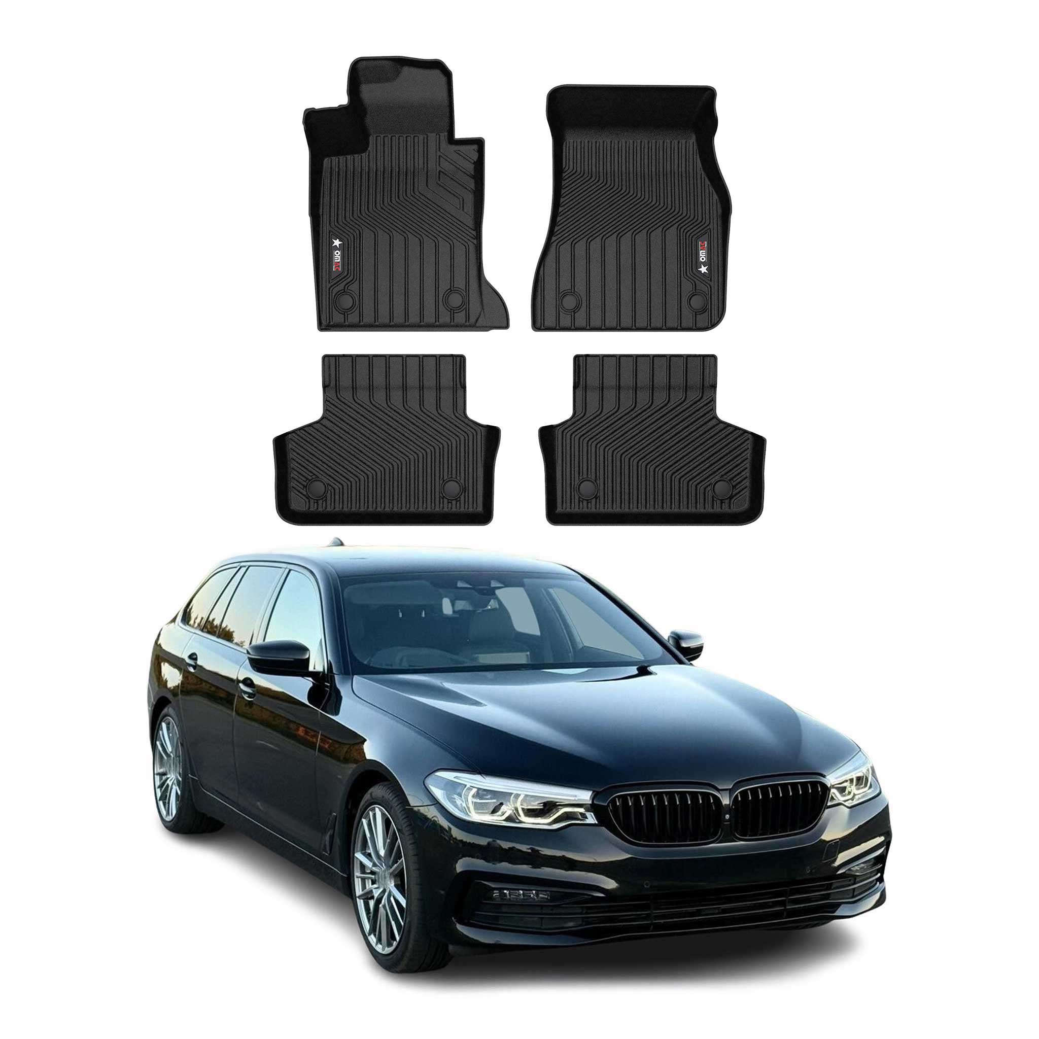 2017-2023 BMW 5 Series G30 G31 Sedan Touring Premium Floor Mats Liners First and Second Row Set