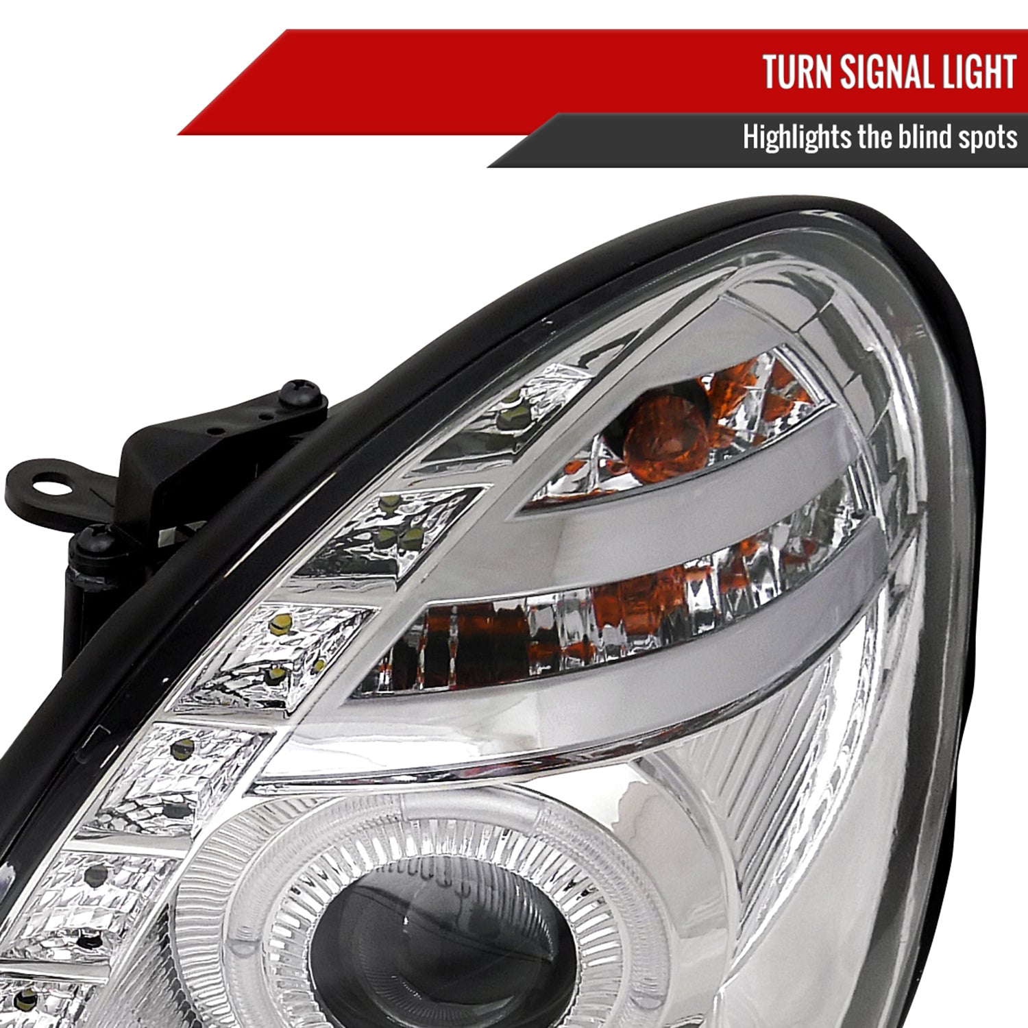 1998-2005 Lexus GS300/GS400/GS430 Halo Projector Headlights LED Light Chrome