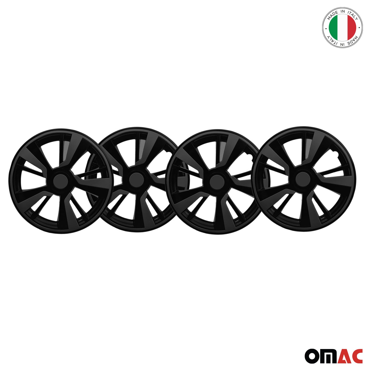 Twintone Hub Caps Wheel Cover 14" Black Matt & Dark Gray Insert Full Set 4 pcs.