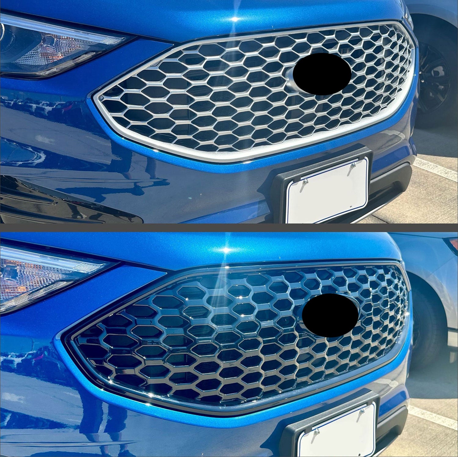 2023-2024 Ford Edge Grille Overlay Gloss Black 1Pcs ABS Plastic