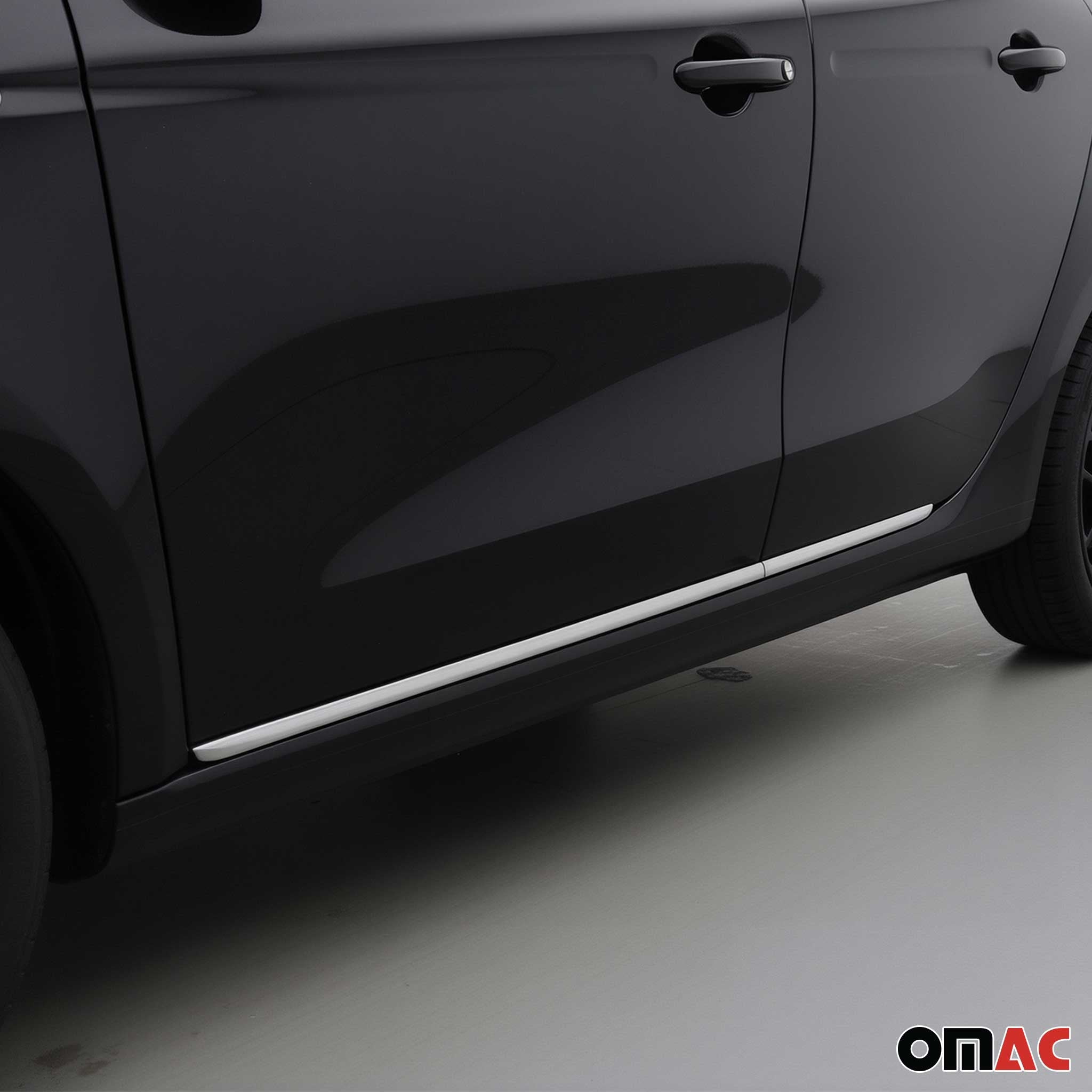 2014-2019 Smart Forfour Side Door Molding Trim Skirt Garnish Stainless Steel Silver 4Pcs