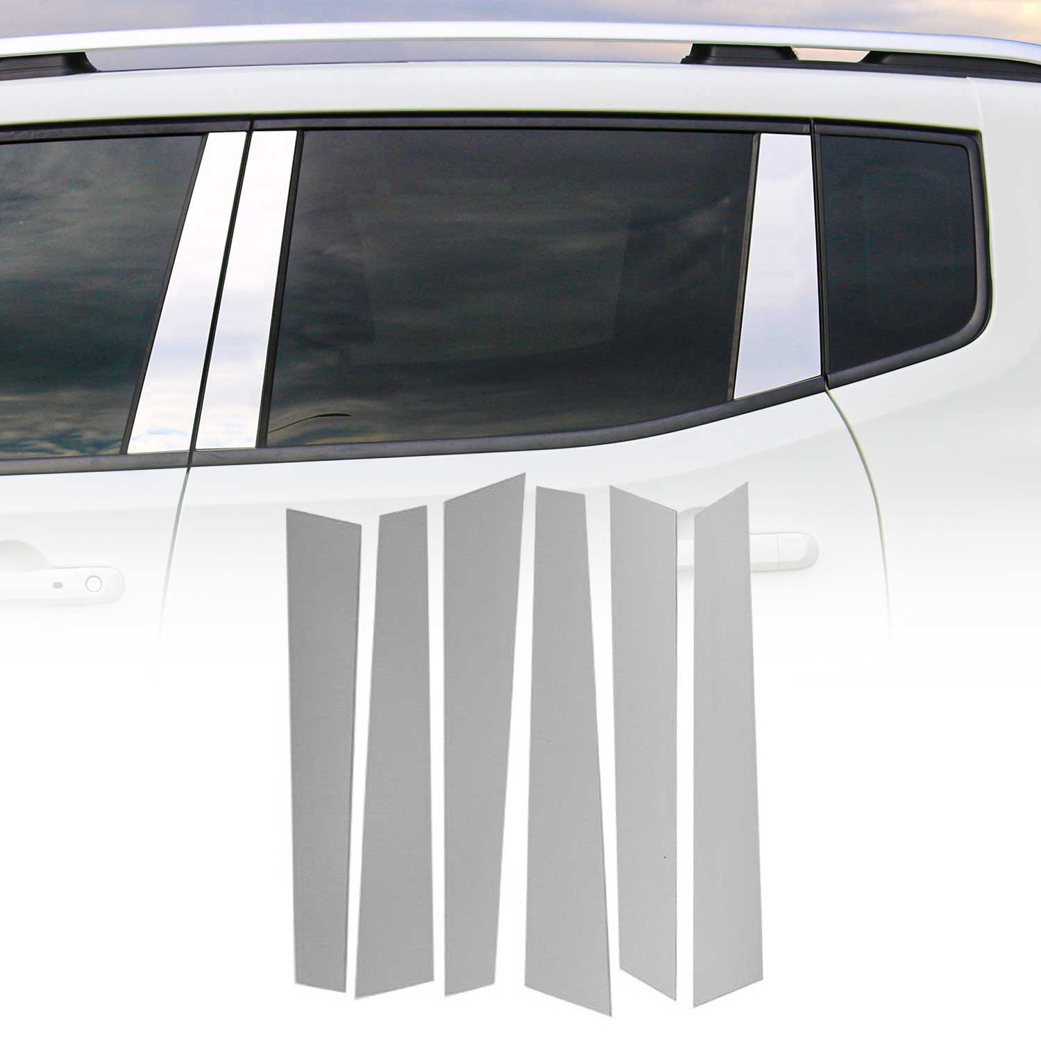 2014-2017 Land Rover Range Rover Sport Window B Pillar Posts Door Trim Stainless Steel