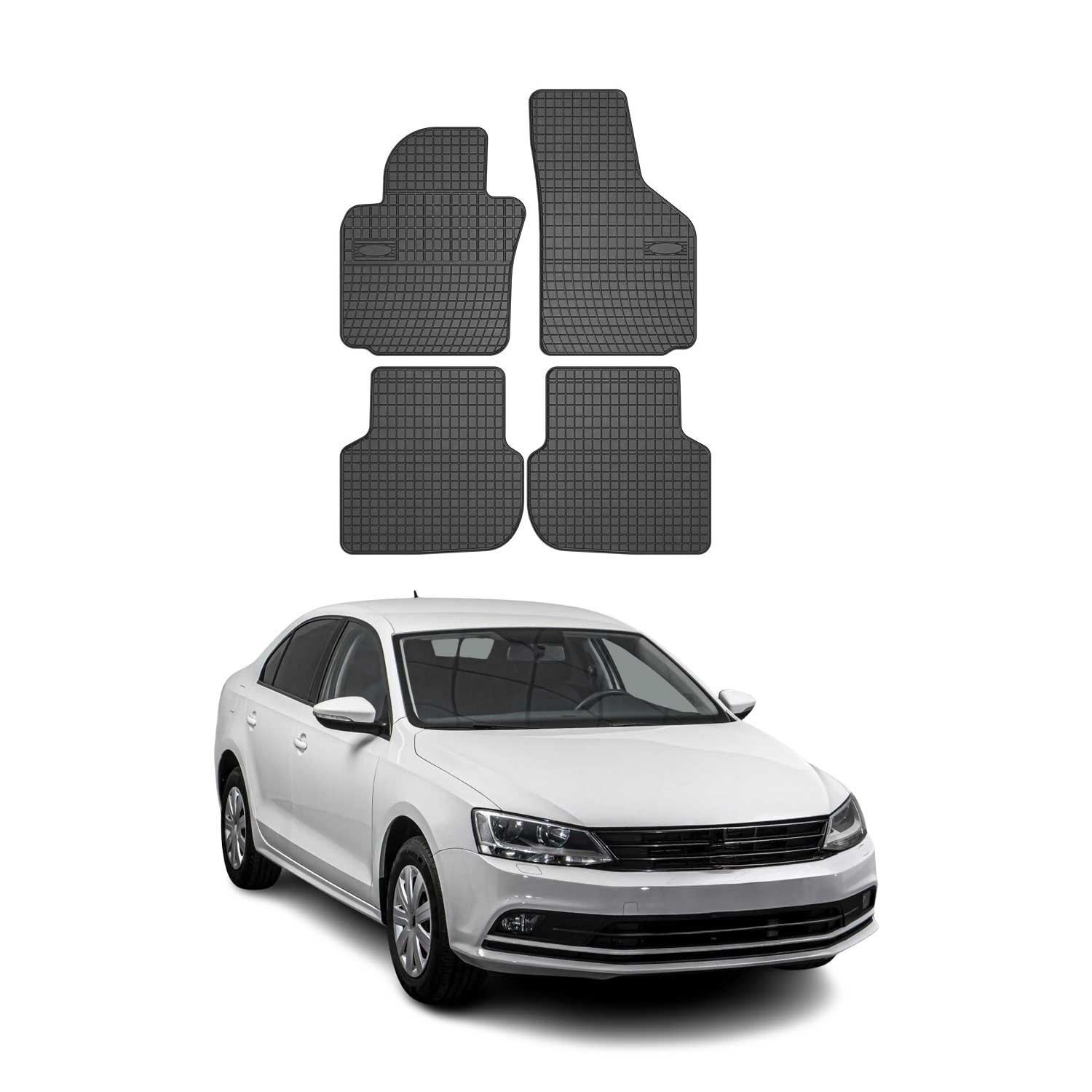 2011-2018 VW Jetta A6 Floor Mats Liners Full Set All Weather Rubber Black