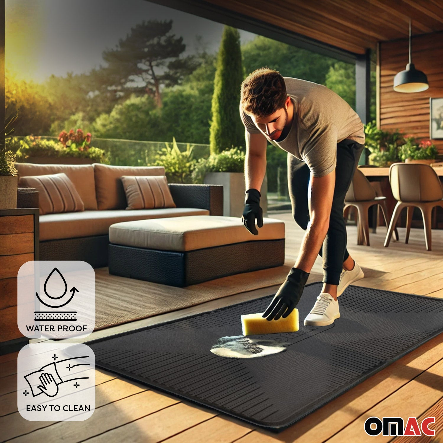 Omac Bike Mat Anti-Slip Multipurpose Floor Protector 45.28 inches x 29.53 inches
