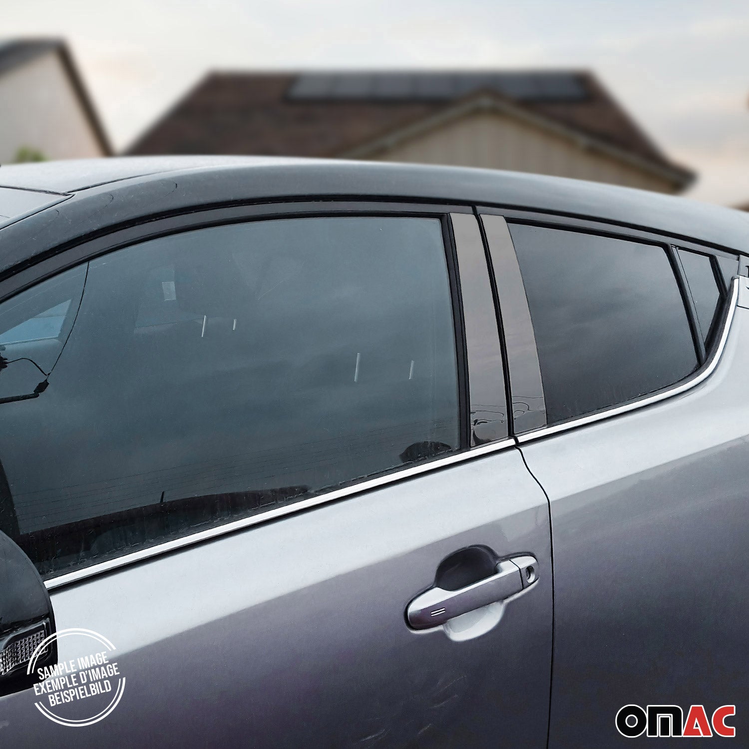 2018-2022 Toyota C-HR Window B Pillar Posts Door Trim Cover Stainless Steel Dark 4x