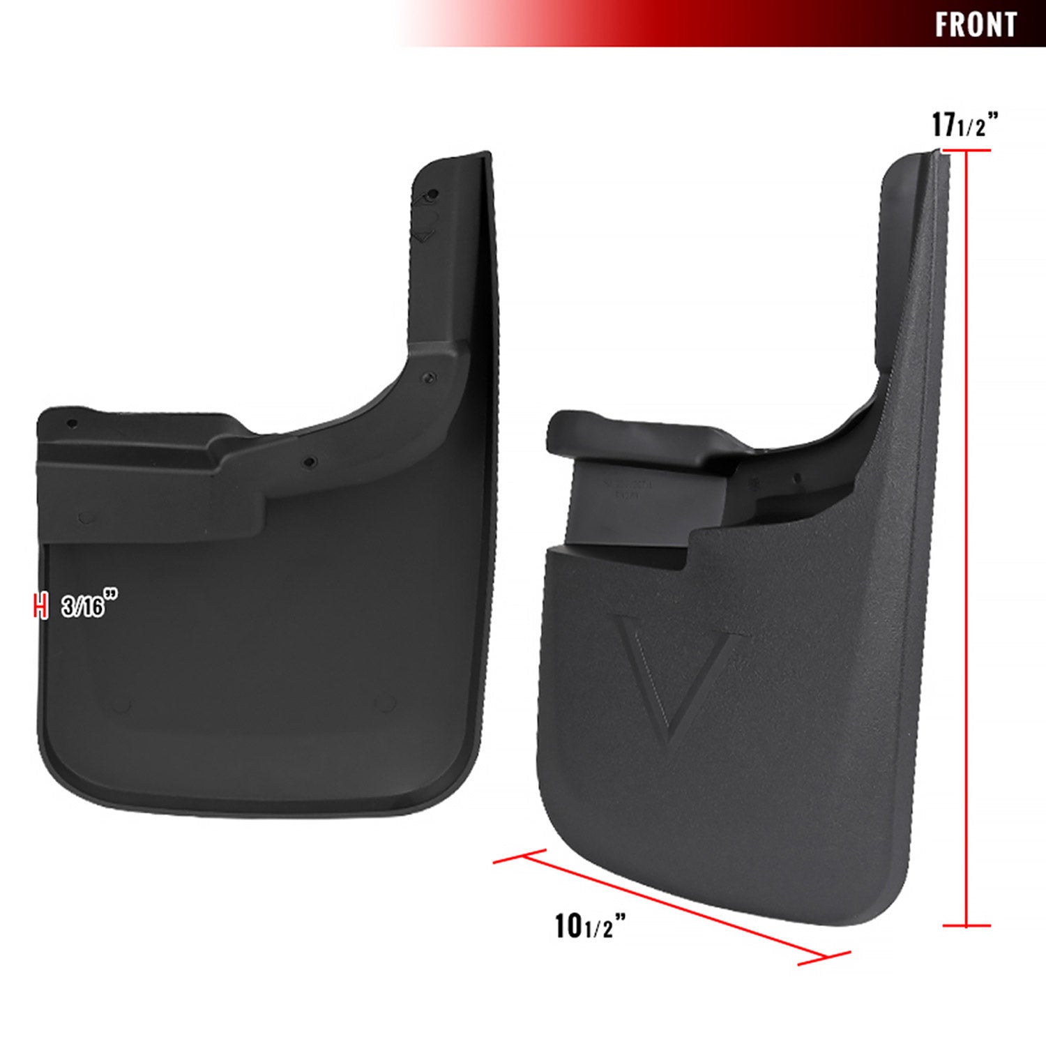 2017-2018 Ford F-250/F-350 Front & Rear Mud Flap Splash Guards w/out Wheel Lip