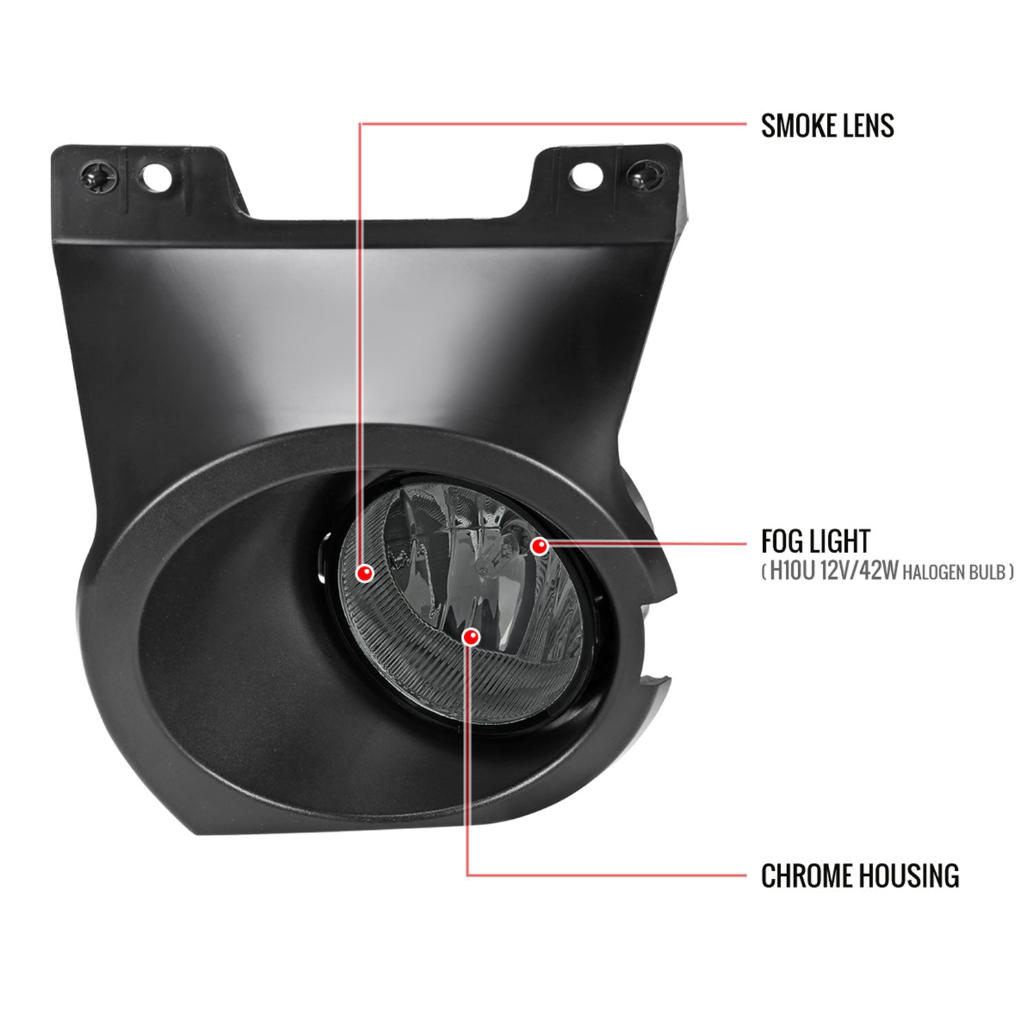 2011-2014 Ford F-150 Fog Light Bezels Chrome Housing/Smoke Lens
