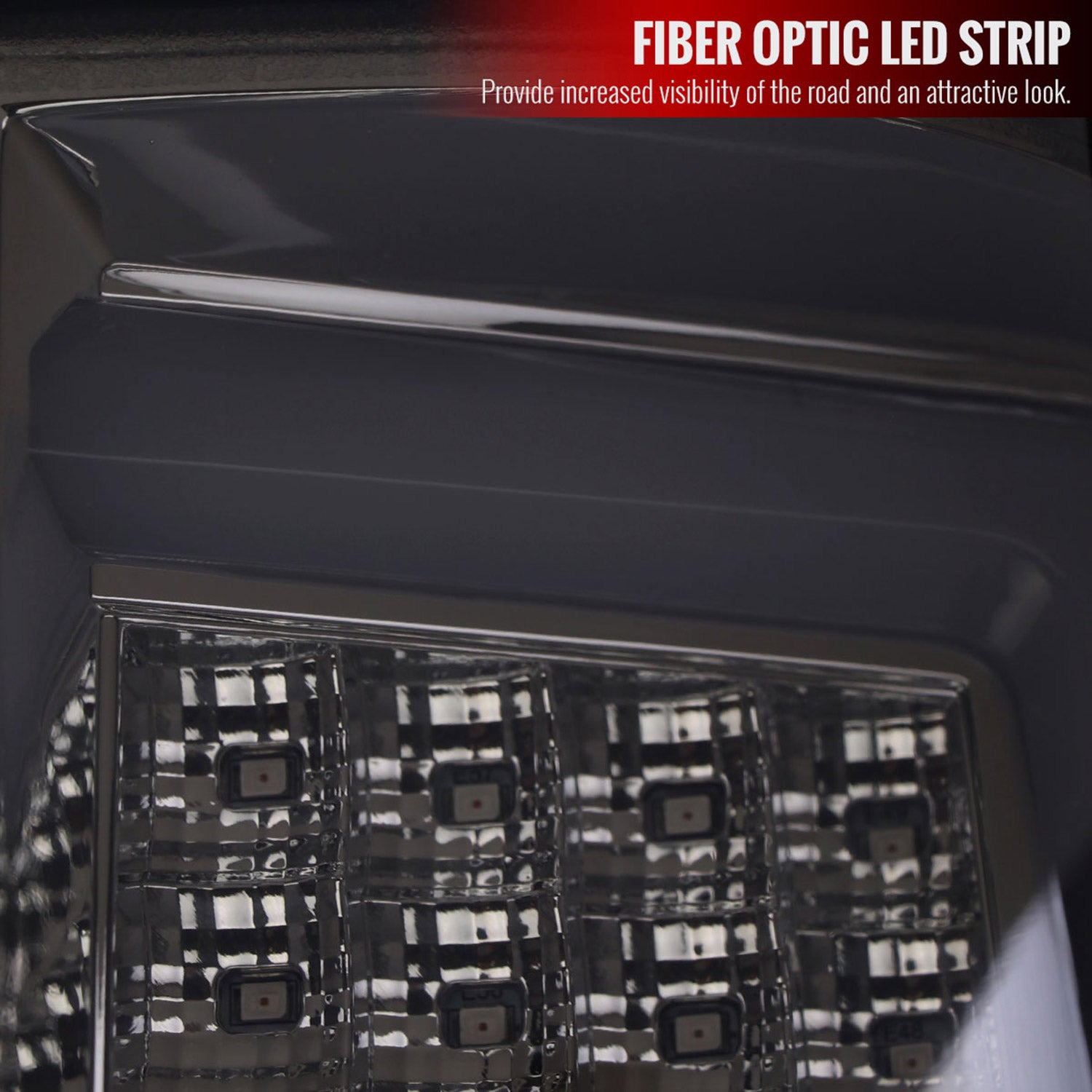 2004-2015 Nissan Titan LED Tail Lights with White LED Tube Chrome/Smoke Lens