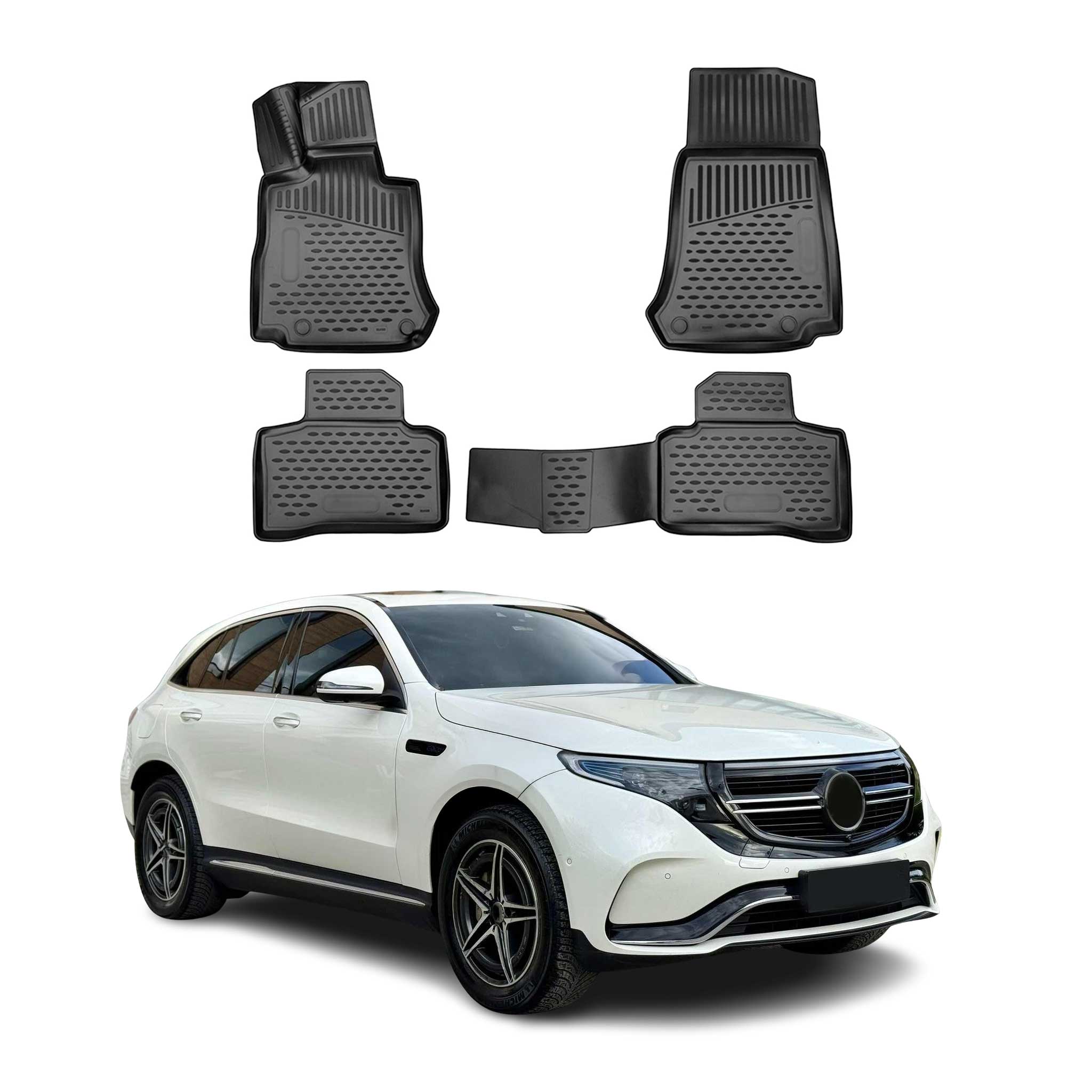 2021-2023 Mercedes EQC Floor Mats Liners Full Set All Weather Black