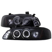 2000-2003 Nissan Sentra Dual Halo Projector Headlights Glossy Black/Smoke Lens
