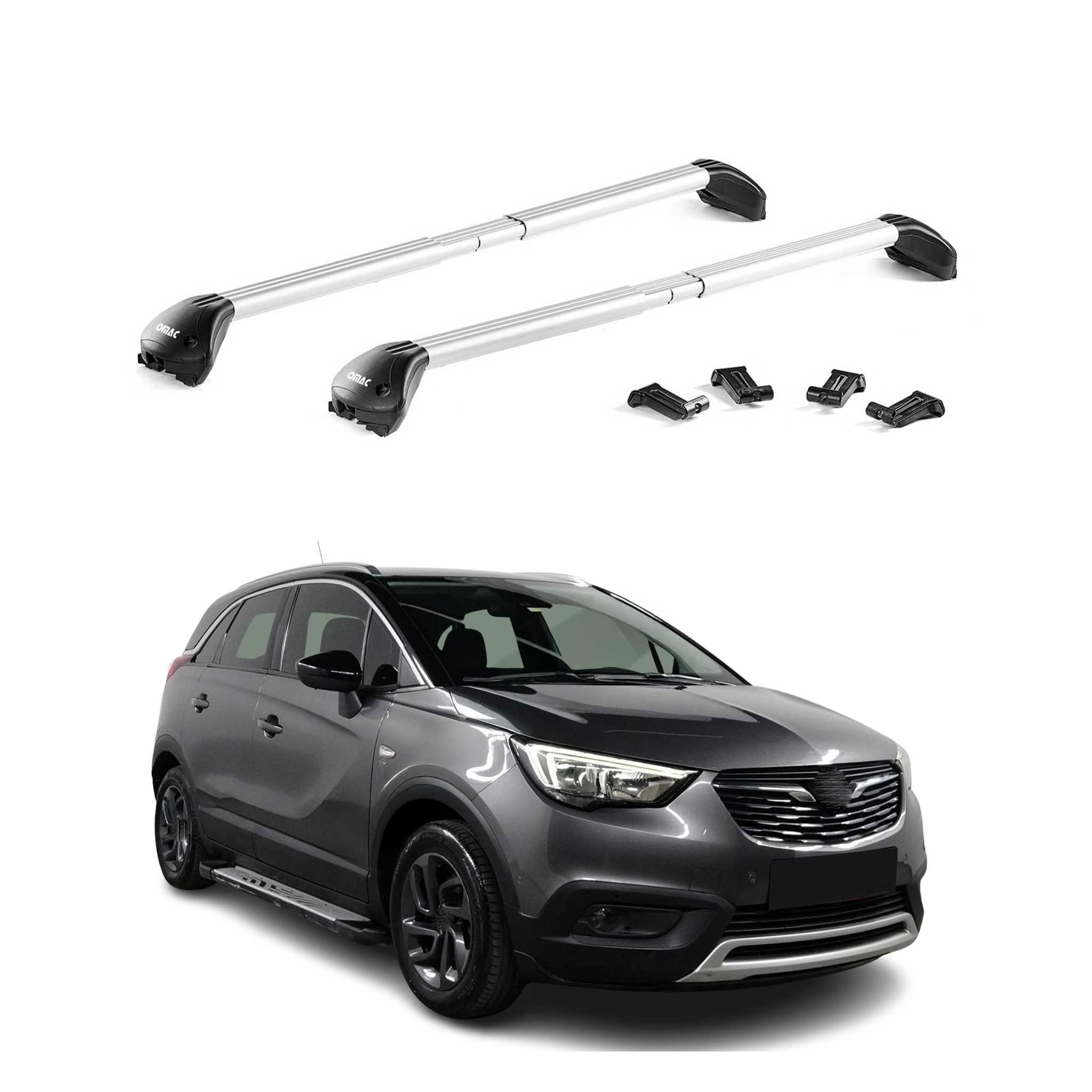 Roof Rack Cross Bars for BMW 2 Series F45 Active Tourer 2014-2021 Alu Grey 2x