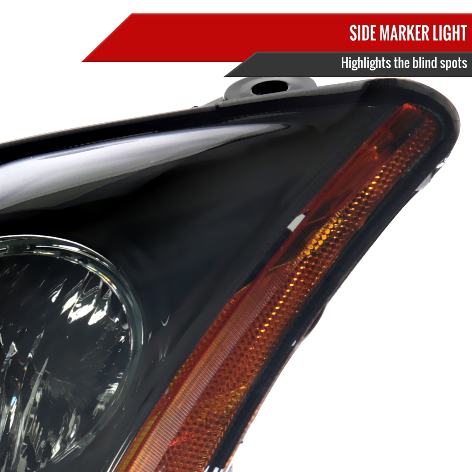 2007-2009 Nissan Sentra Factory Headlights w/Amber Reflector Chrome/Smoke