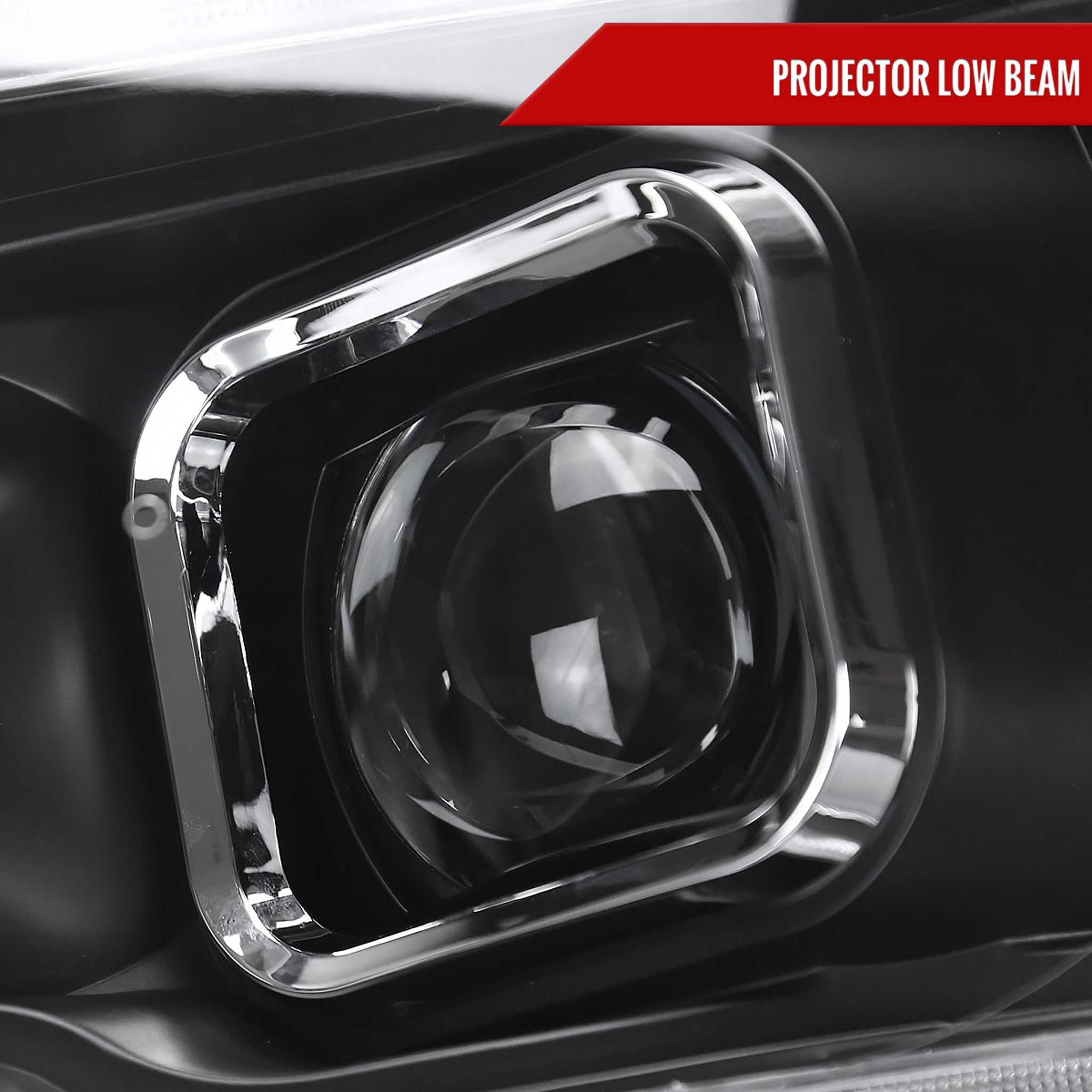For Dodge RAM 1500 2009-18 / RAM Classic 2019-21 / 2500 3500 2010-18 Amber LED Bar Switchback Projector Headlights Matte Black Housing Clear Lens