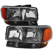 1999-2006 GMC Sierra/Yukon/Yukon XL Headlights&Bumper Lights Amber& Black