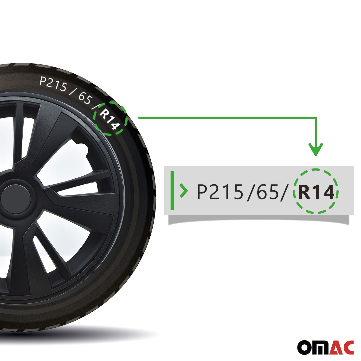 Twintone Hub Caps Wheel Cover 14" Black Matt & Dark Gray Insert Full Set 4 pcs.